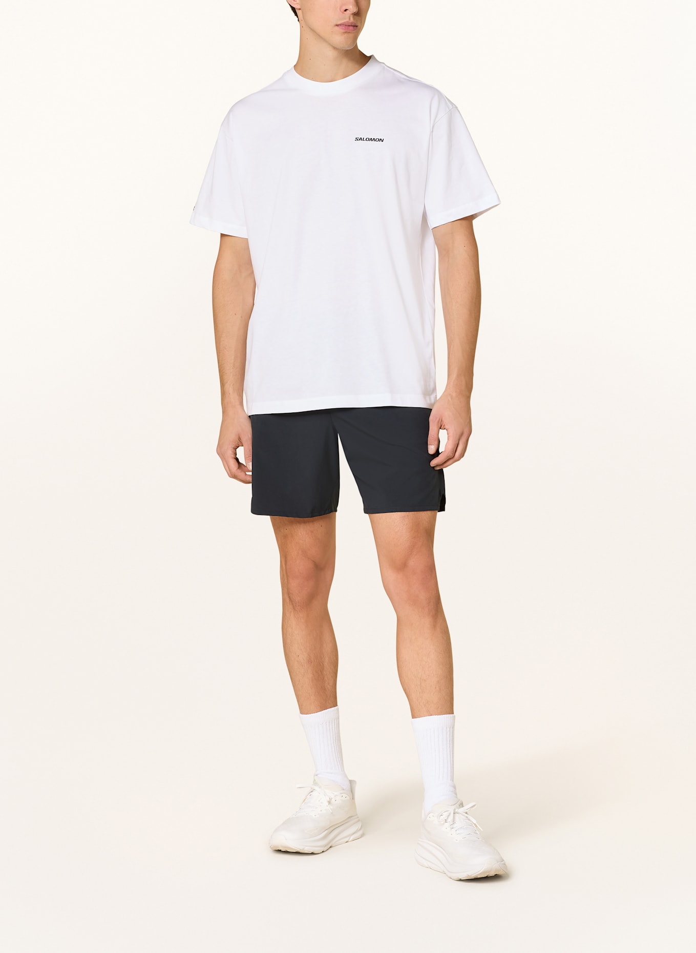 SALOMON Laufshirt CHEST LOGO RX: WEISS