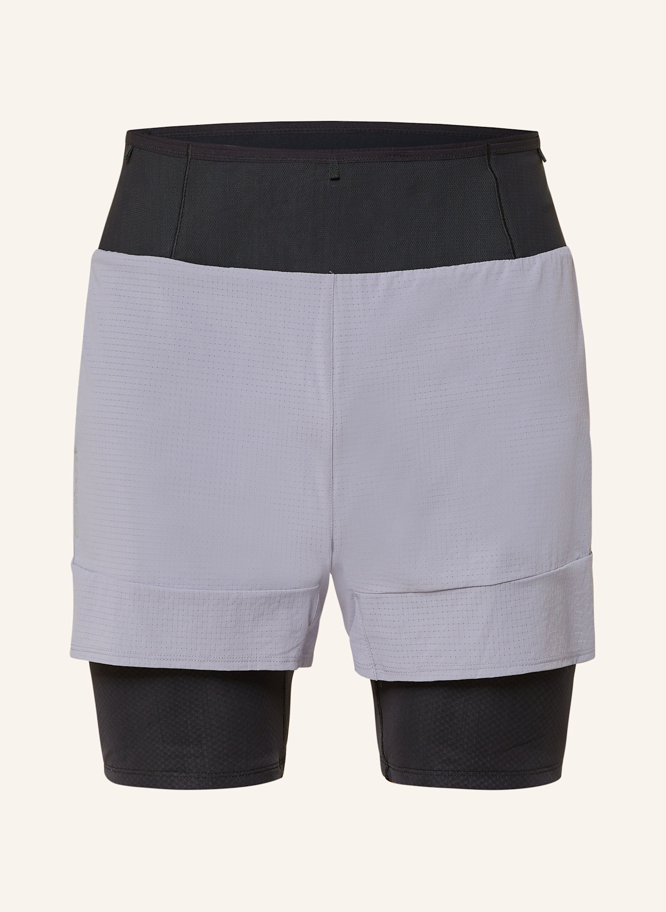 SALOMON 2-in-1-Laufshorts SENSE AERO: BLAUGRAU/ SCHWARZ