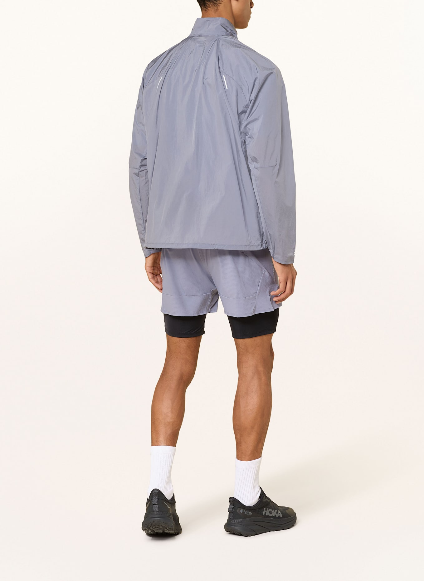 SALOMON 2-in-1-Laufshorts SENSE AERO: BLAUGRAU/ SCHWARZ