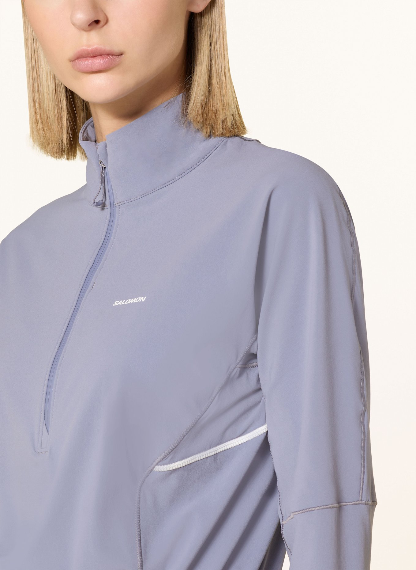 SALOMON Laufshirt SENSE AERO HYBRID: BLAUGRAU