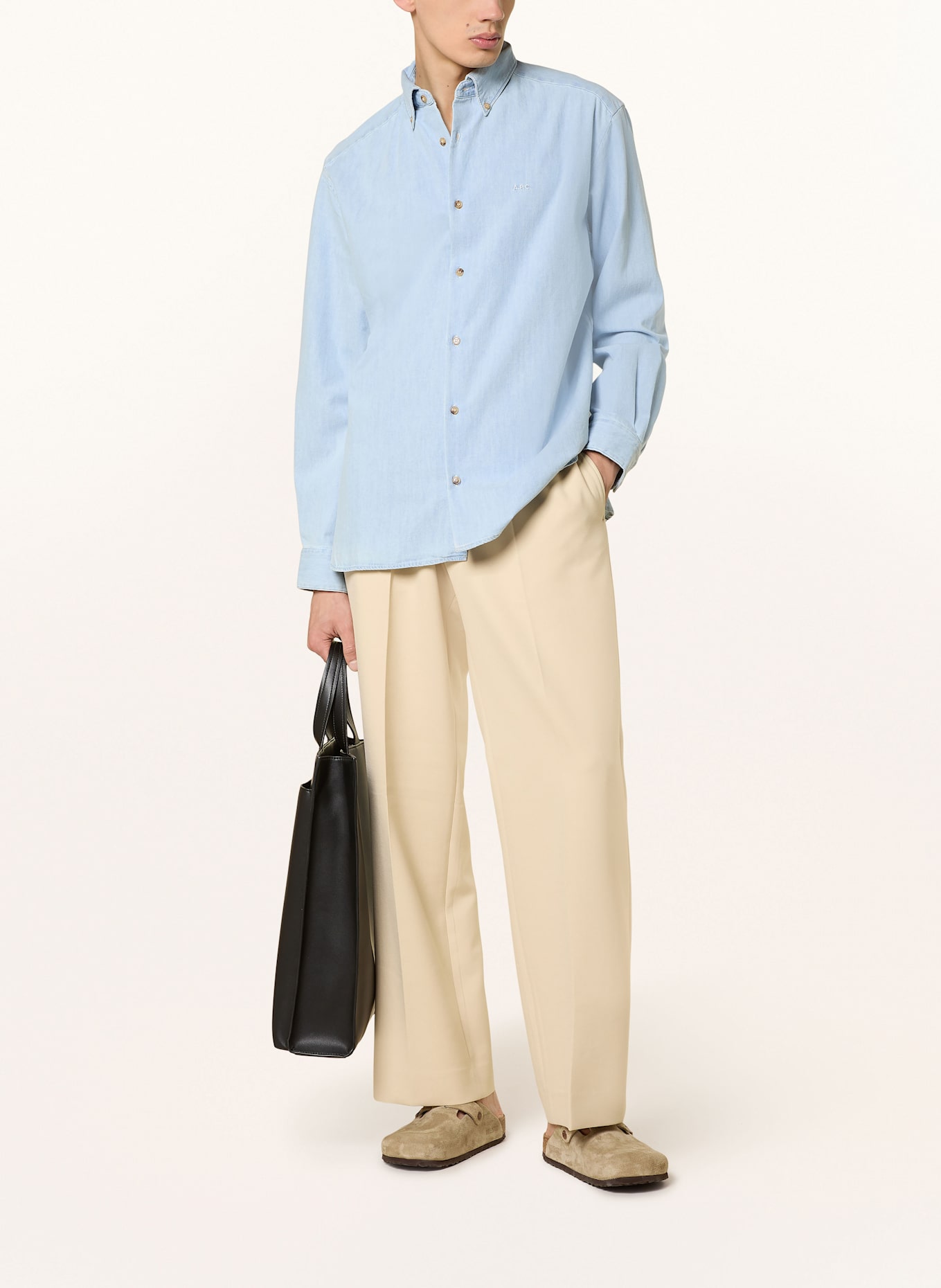 A.P.C. MATHIAS Relax Fit denim shirt: LIGHT BLUE