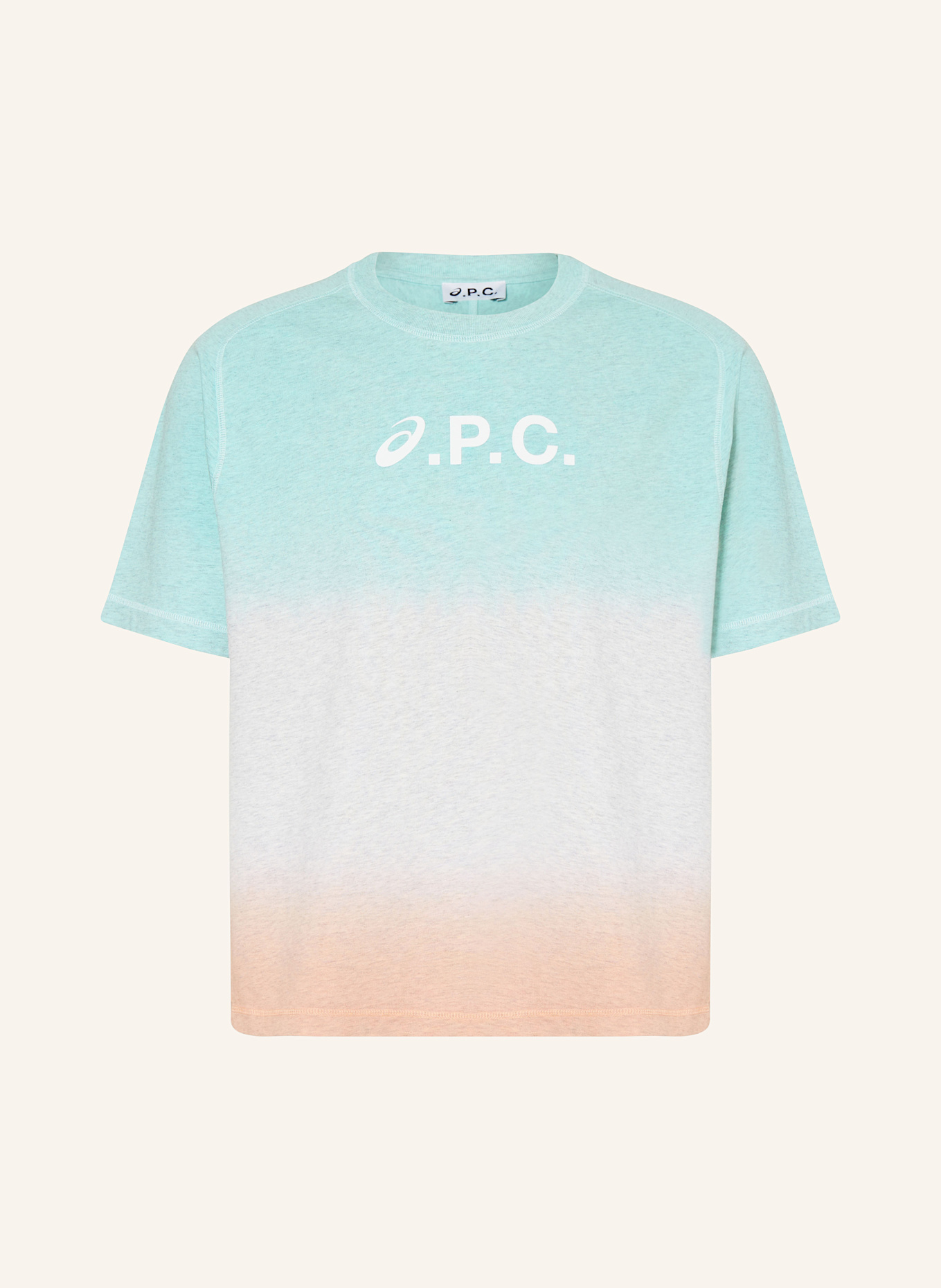 A.P.C. T-Shirt: TÜRKIS / ORANGE