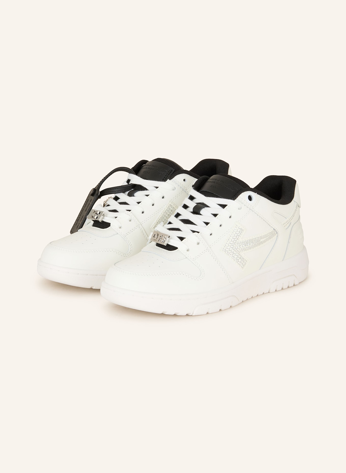 Off-White Sneaker mit Schmucksteinen: WEISS