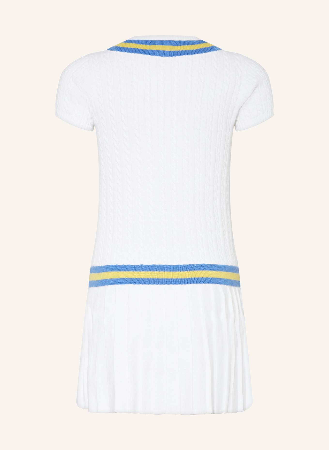 POLO RALPH LAUREN Strickkleid: WEISS/ BLAU/ GELB