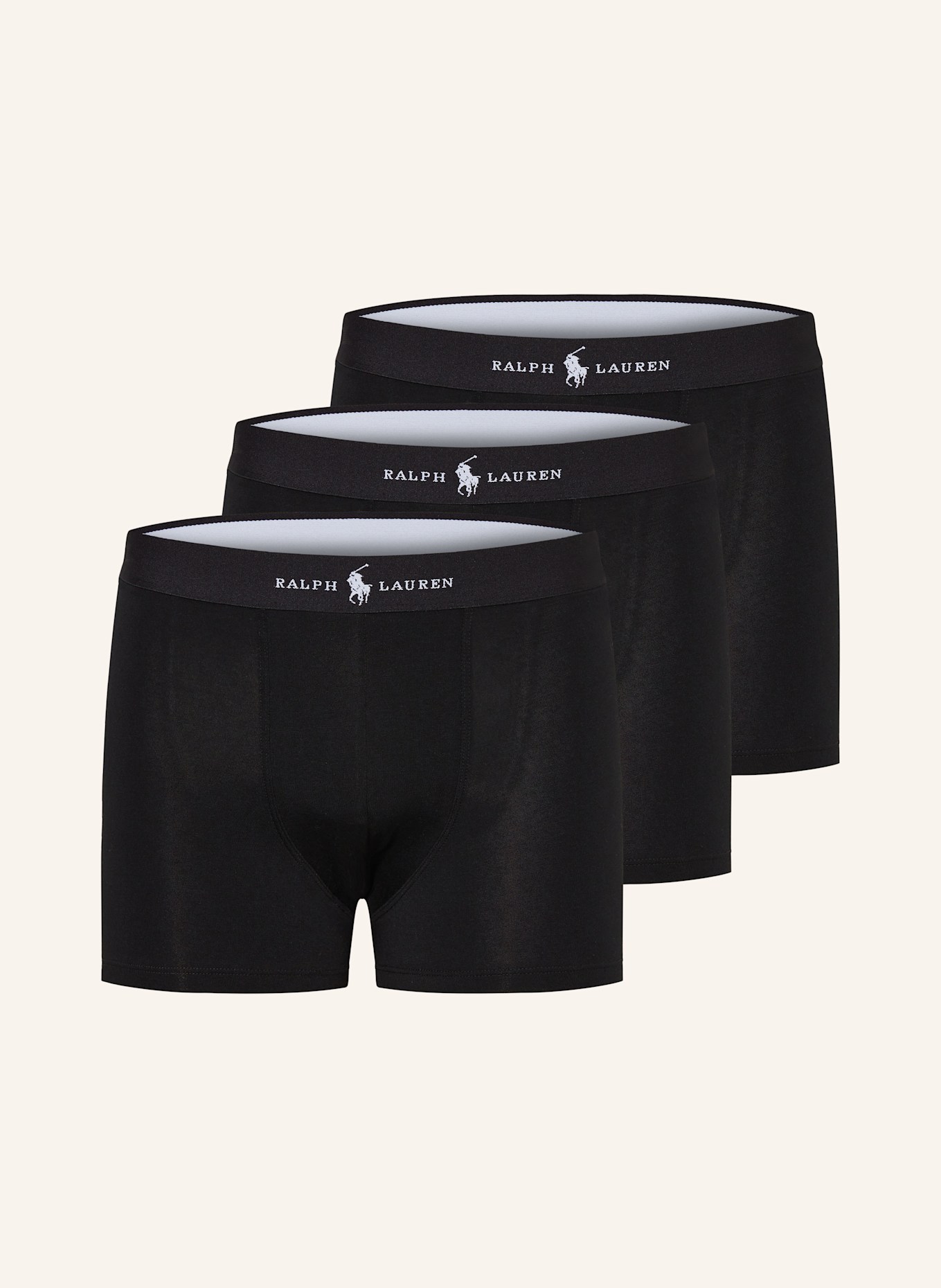 POLO RALPH LAUREN Boxerky, 3 kusy v balení: ČERNÁ