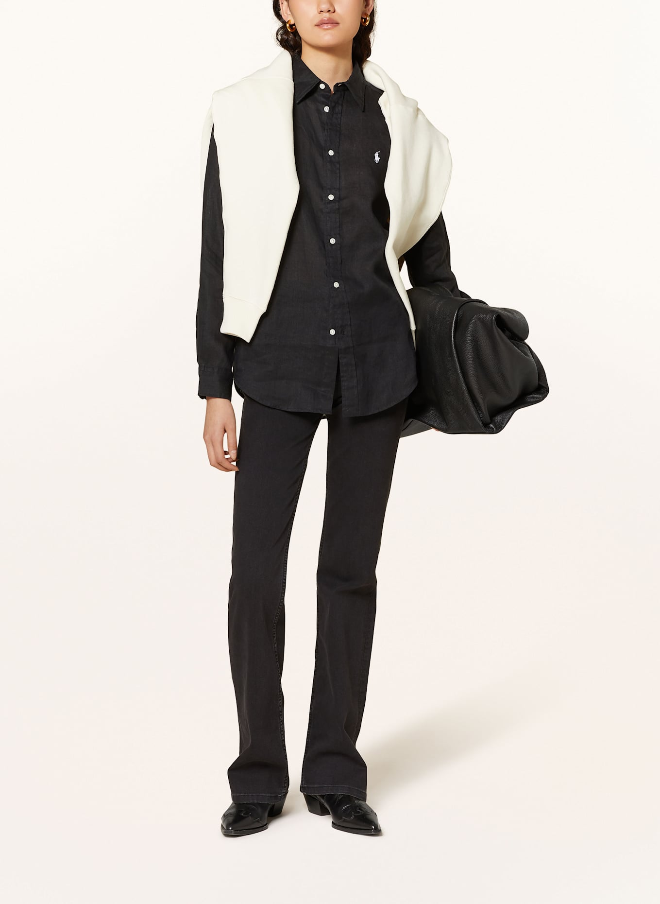 POLO RALPH LAUREN Hemdbluse aus Leinen: SCHWARZ