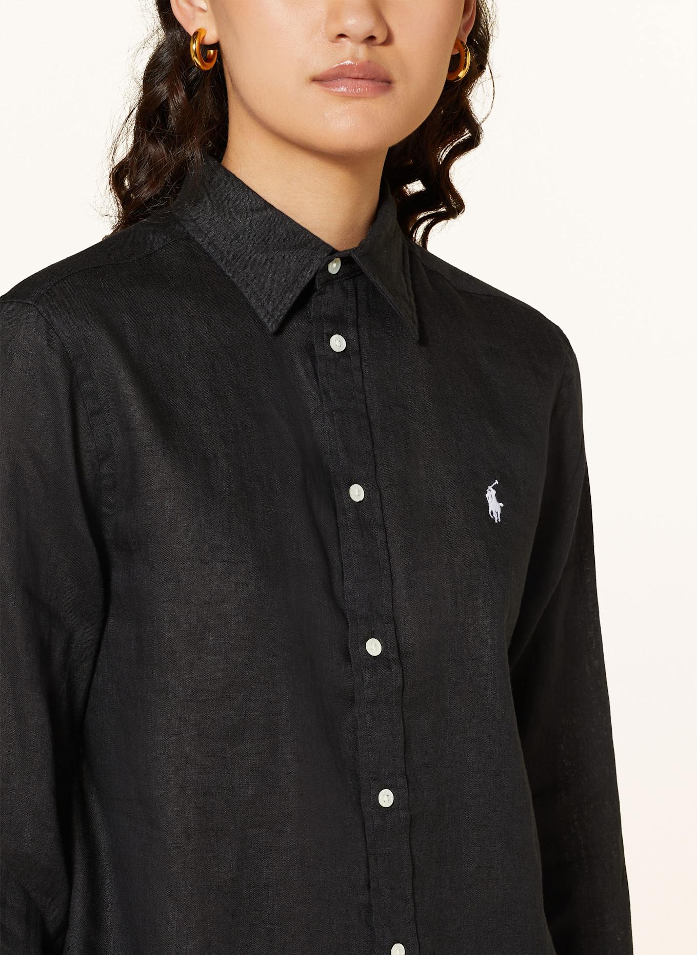POLO RALPH LAUREN Hemdbluse aus Leinen: SCHWARZ
