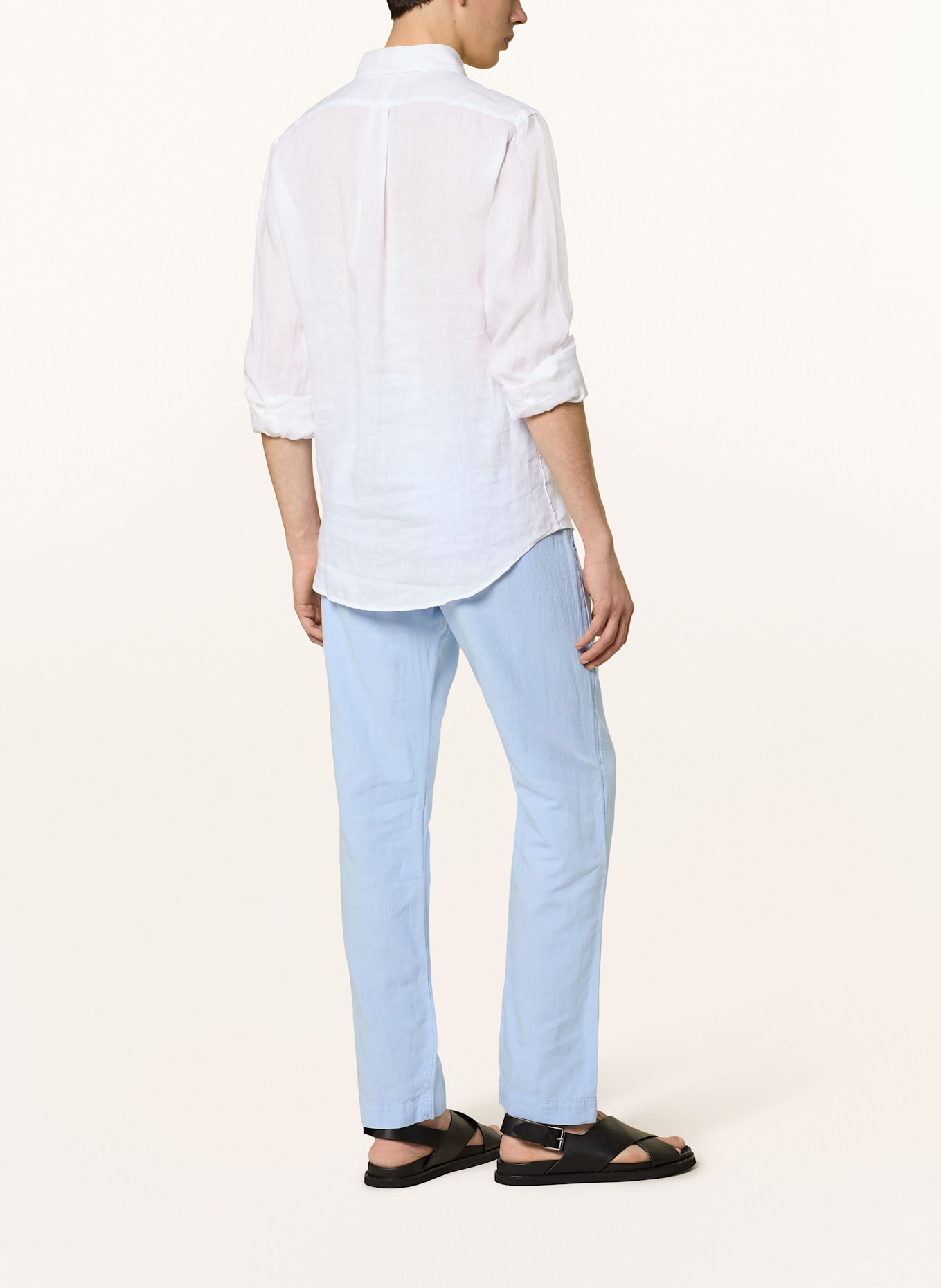 POLO RALPH LAUREN Chino Straight Fit mit Leinen: HELLBLAU