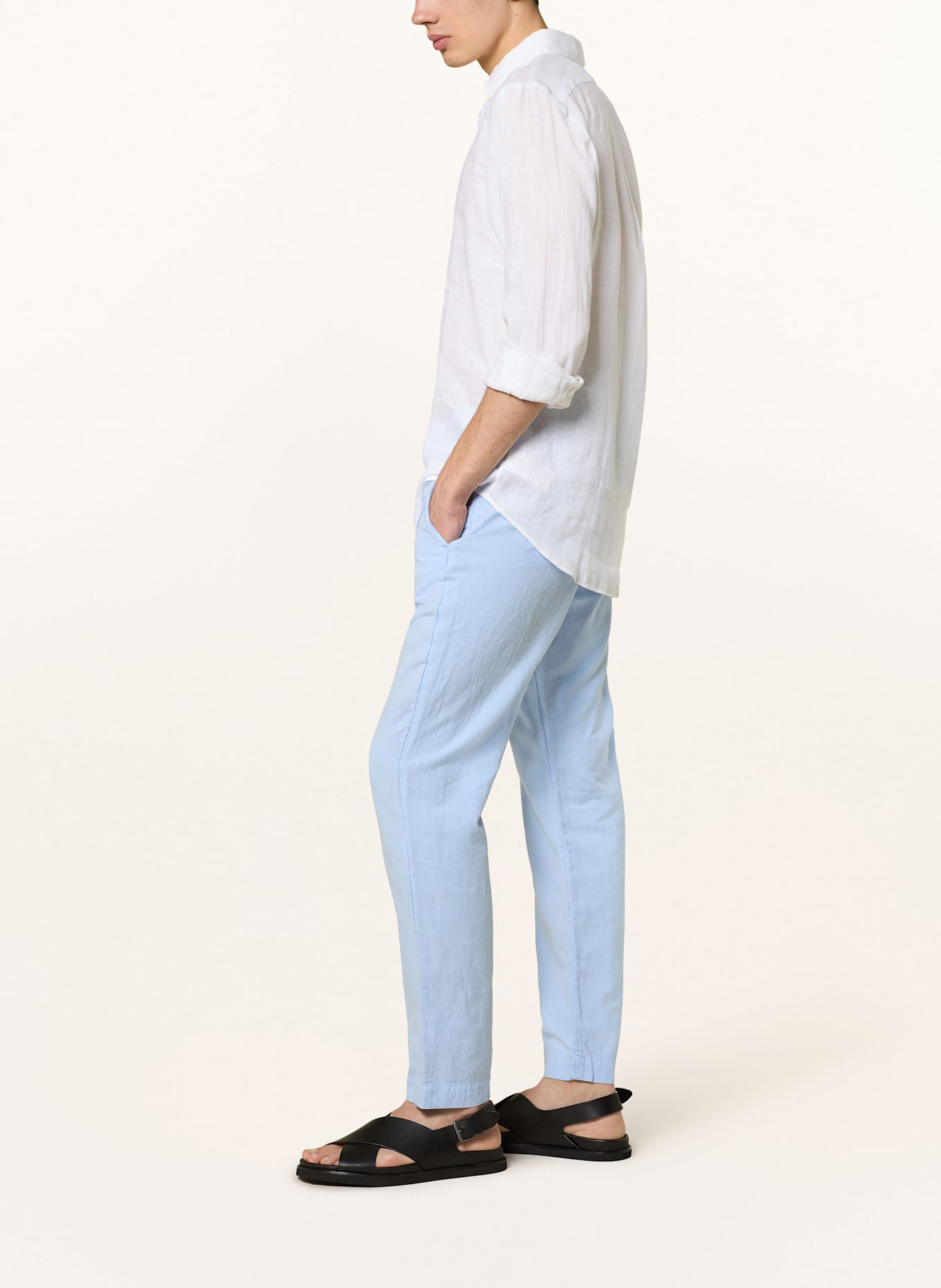 POLO RALPH LAUREN Chino Straight Fit mit Leinen: HELLBLAU