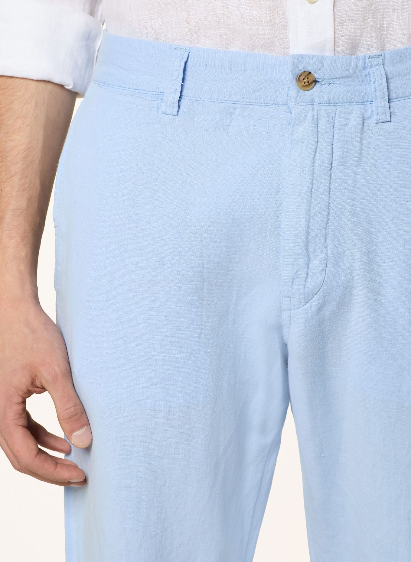 POLO RALPH LAUREN Chino Straight Fit mit Leinen: HELLBLAU
