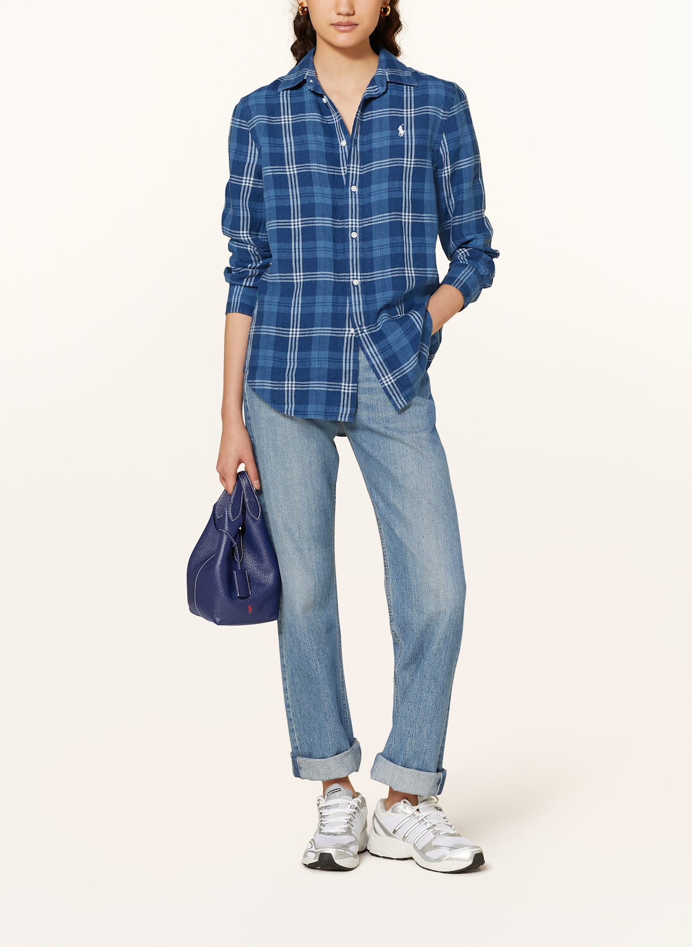 POLO RALPH LAUREN Hemdbluse aus Leinen: BLAU / HELLBLAU