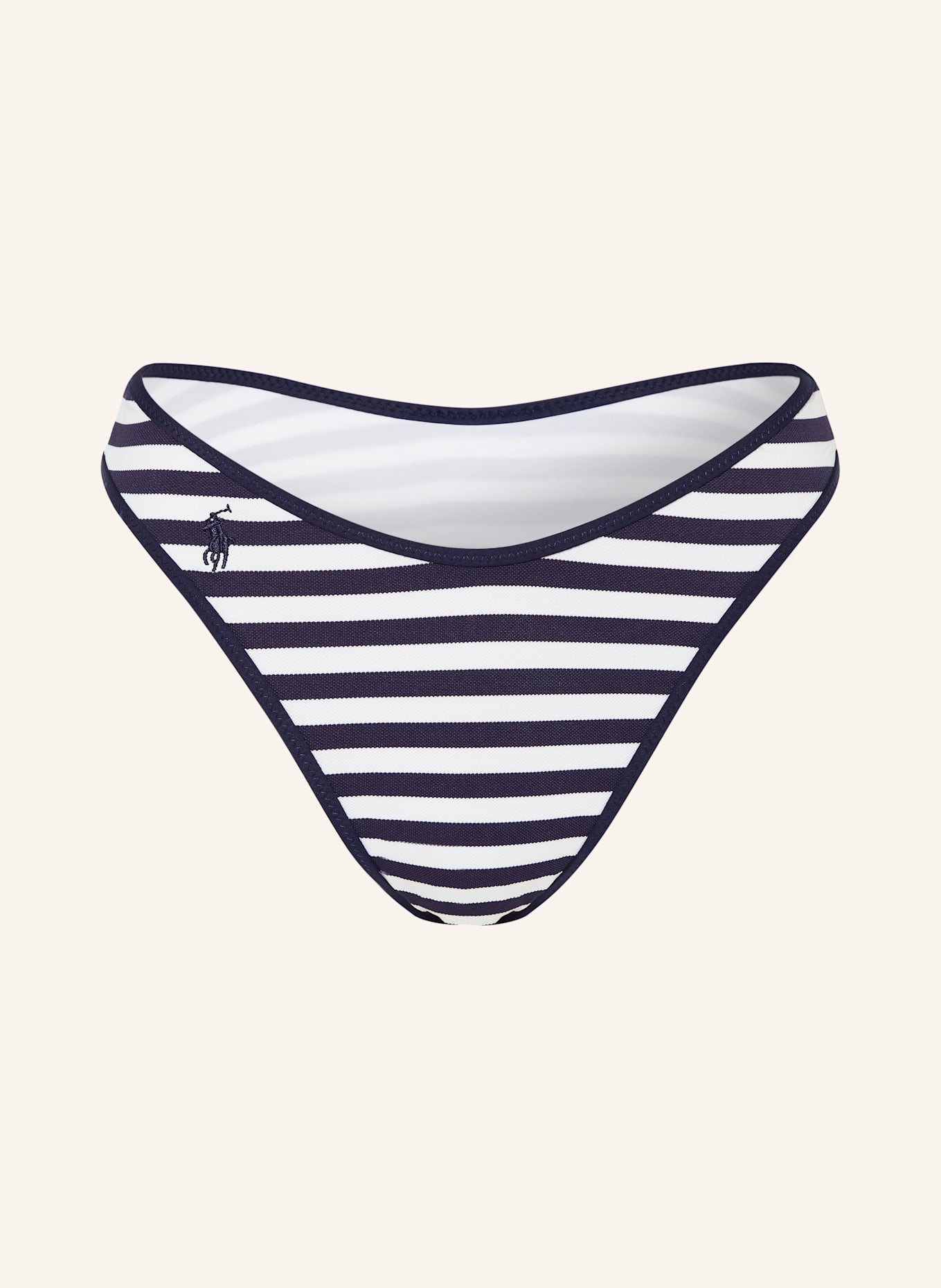 POLO RALPH LAUREN Basic-Bikini-Hose PIQUE STRIPE: DUNKELBLAU / WEISS
