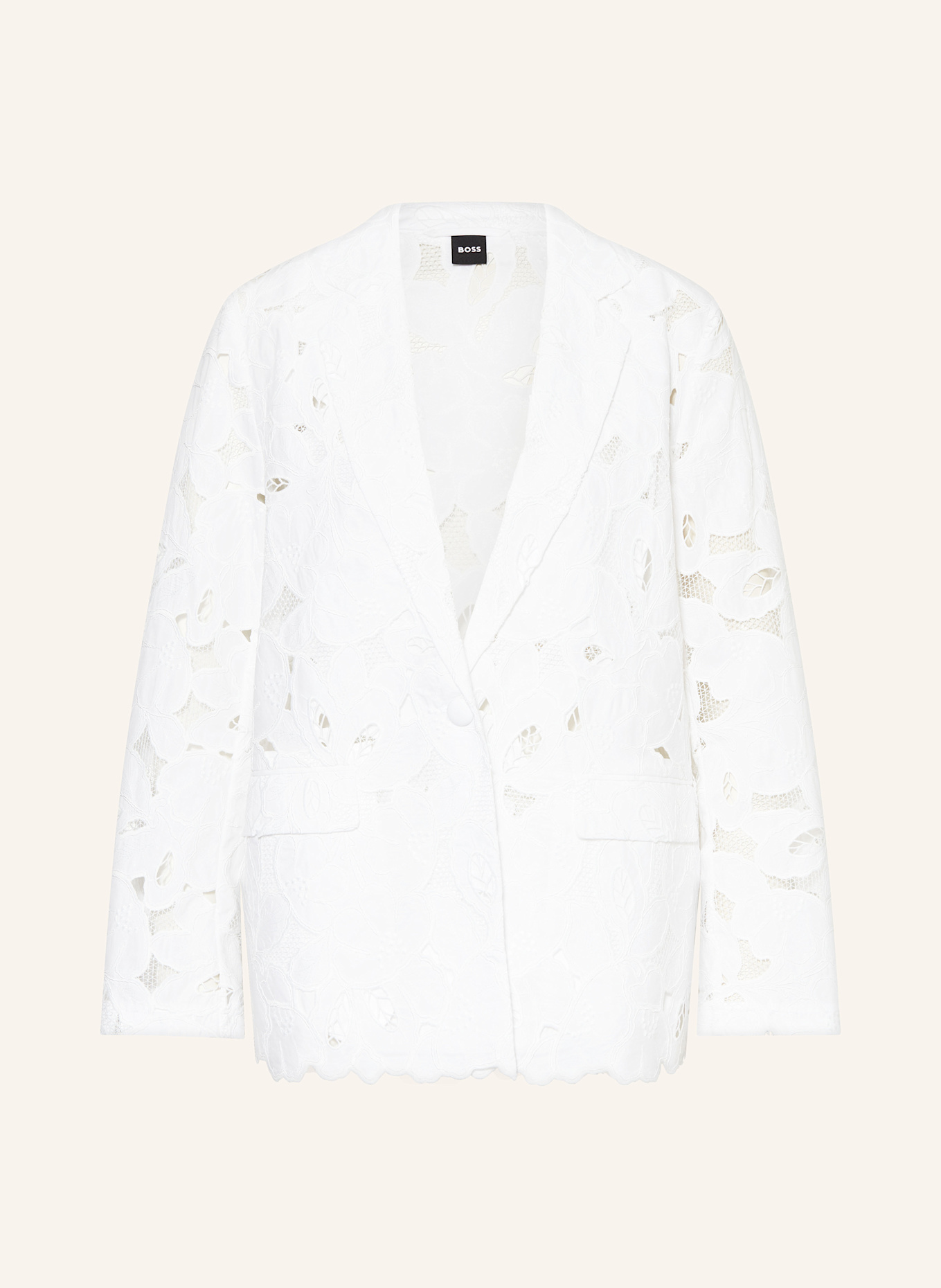 BOSS JONARA blazer in broderie anglaise: WHITE