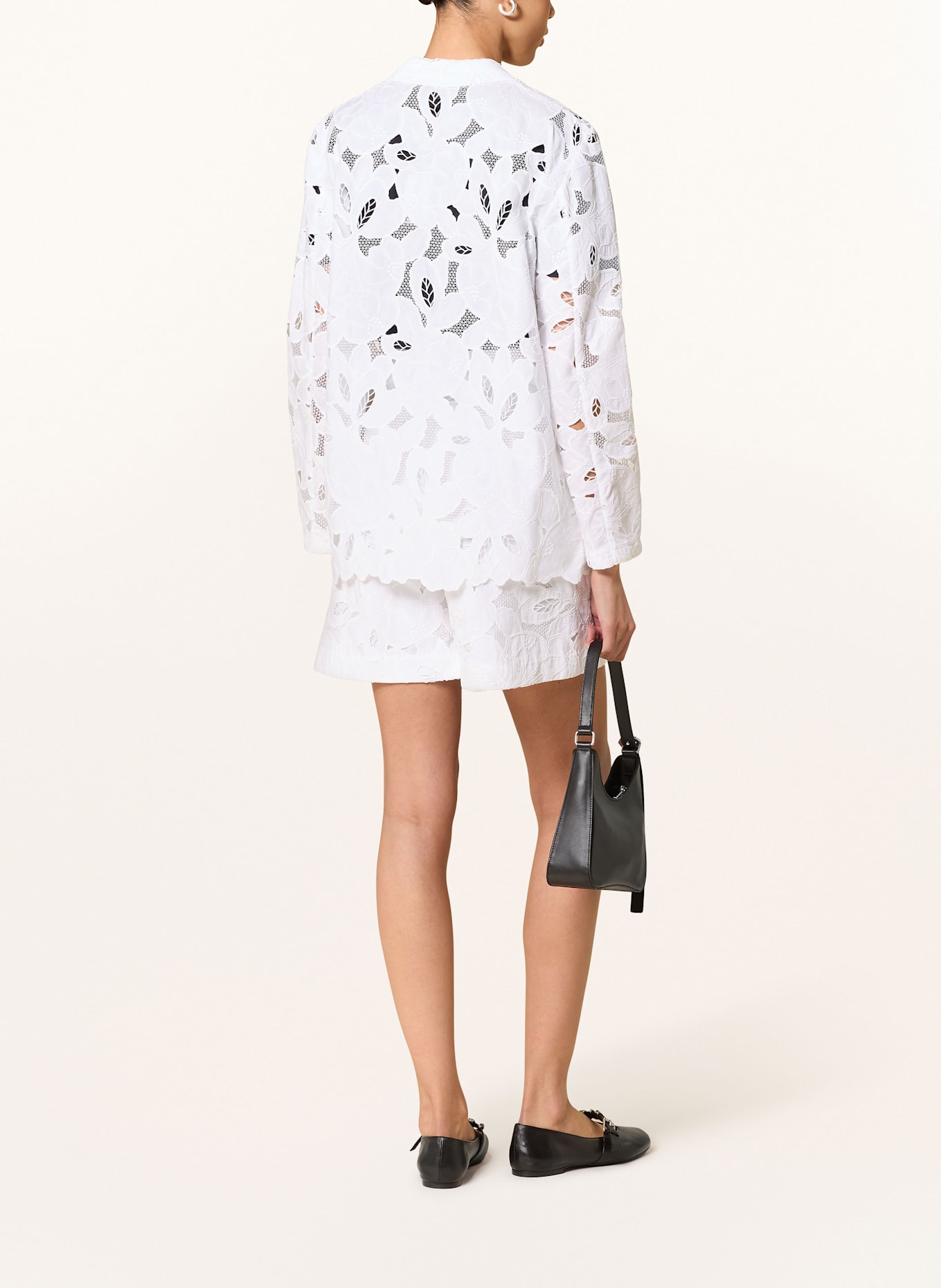 BOSS JONARA blazer in broderie anglaise: WHITE