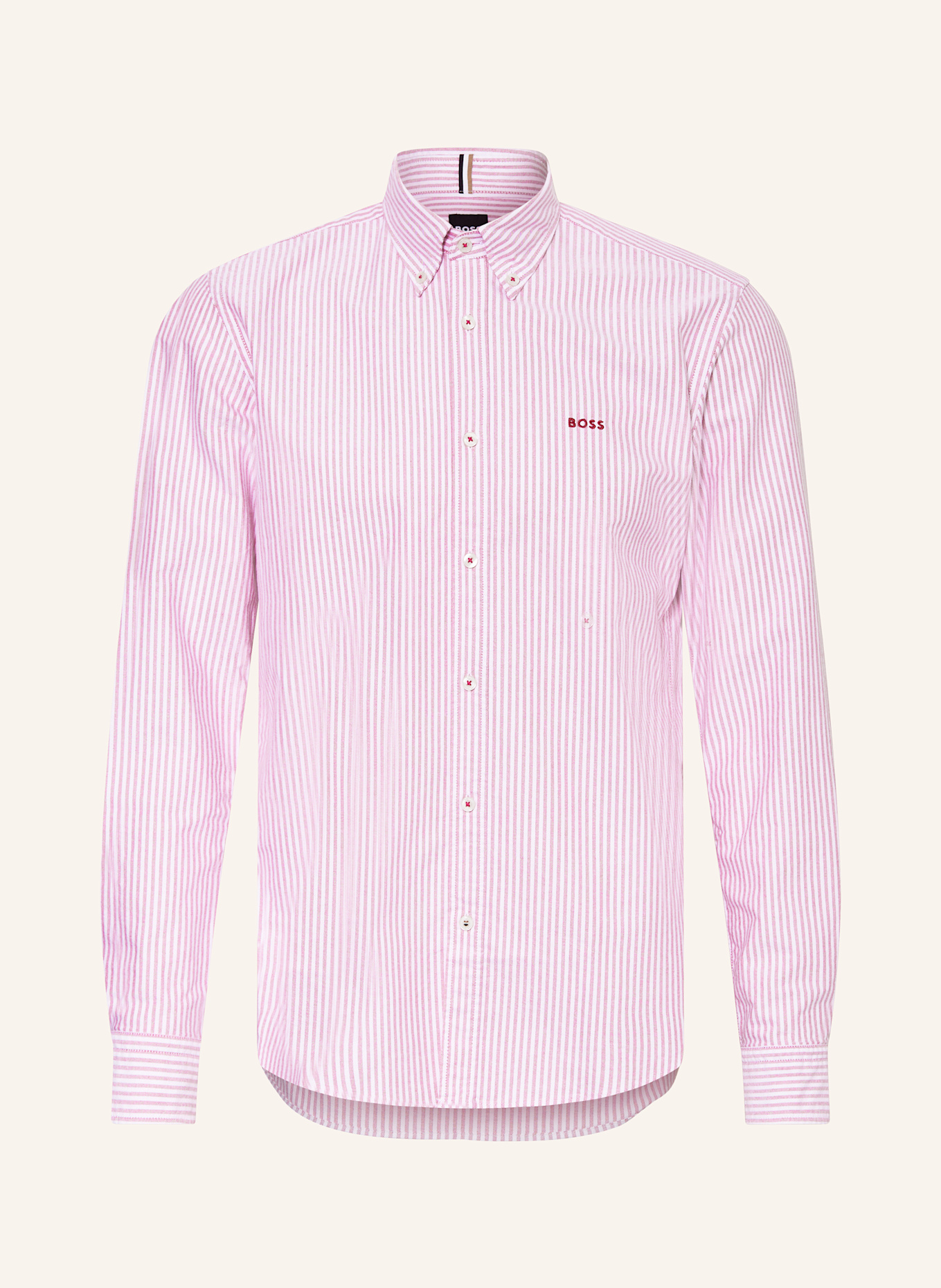 BOSS Shirt ROAN slim fit: PINK / WHITE