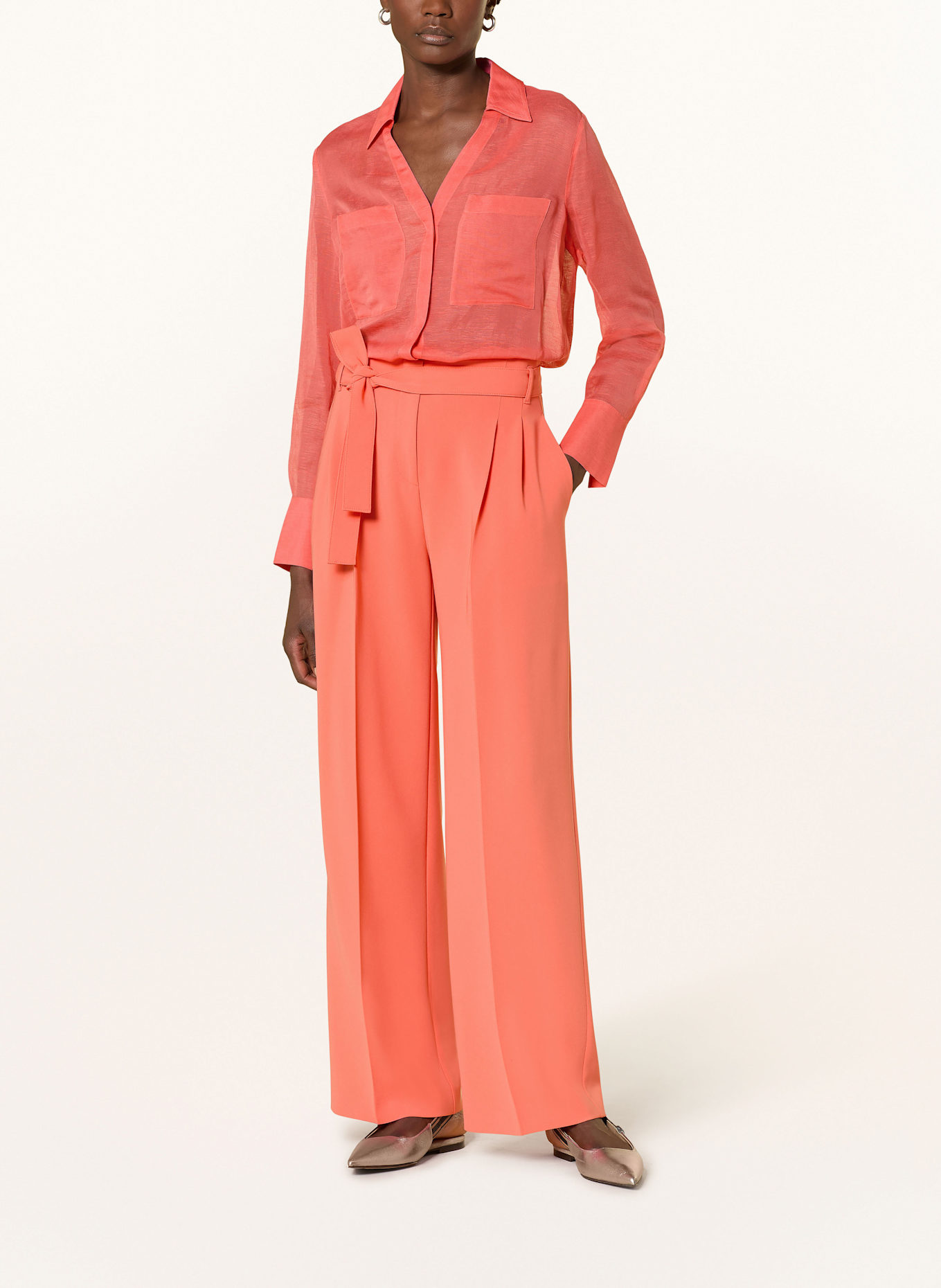 BOSS Wide leg trousers TAPIANA: SALMON