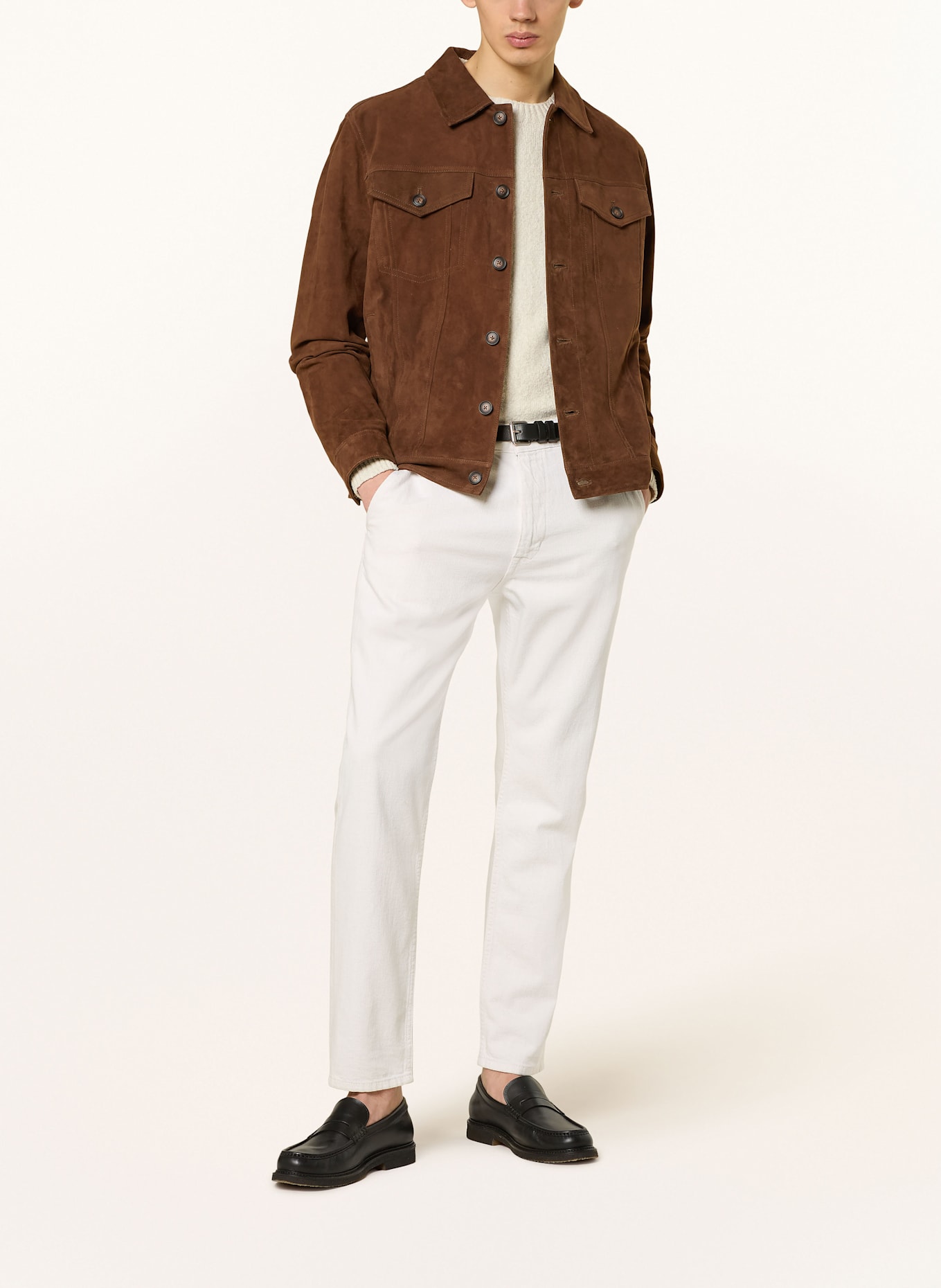 BOSS Lederjacke MERAK: DUNKELBRAUN