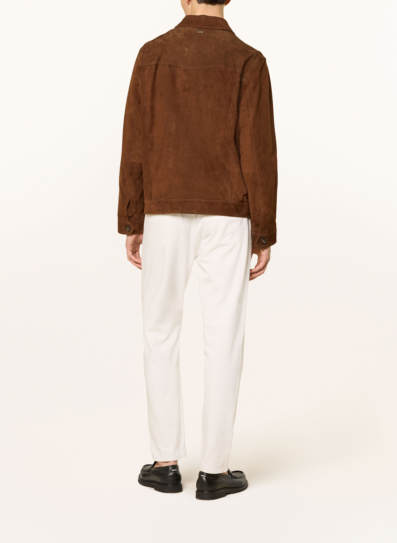 BOSS Lederjacke MERAK: DUNKELBRAUN