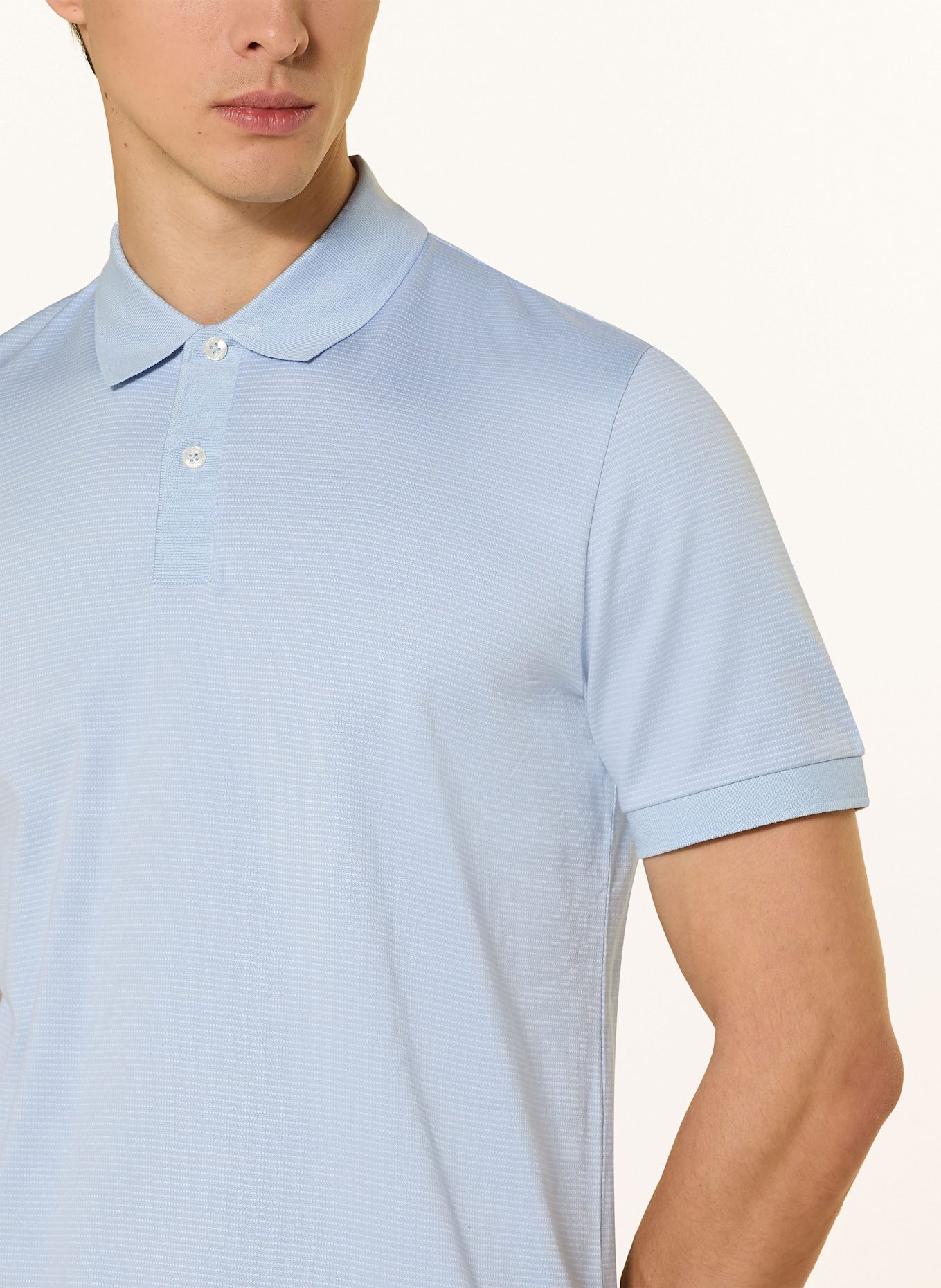 BOSS Jersey polo shirt PARLAY: LIGHT BLUE/ WHITE
