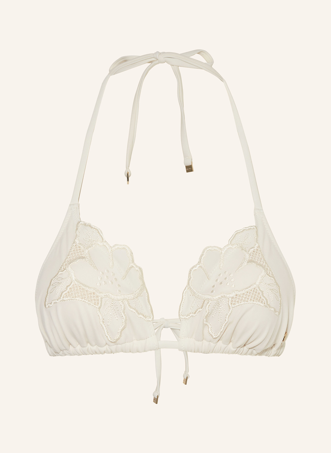 BOSS Triangel-Bikini-Top BRODERIE: ECRU