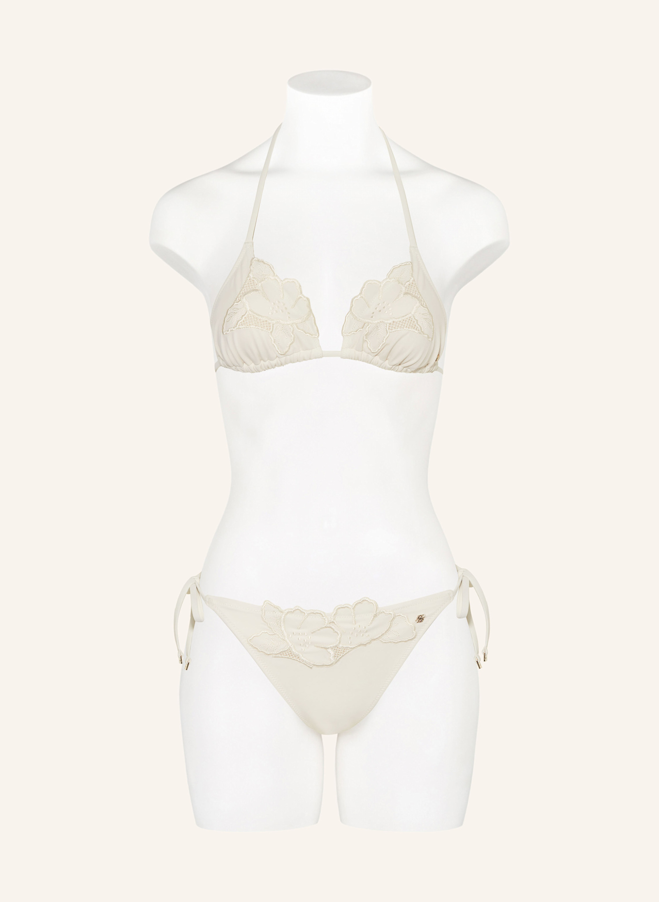 BOSS Triangel-Bikini-Top BRODERIE: ECRU