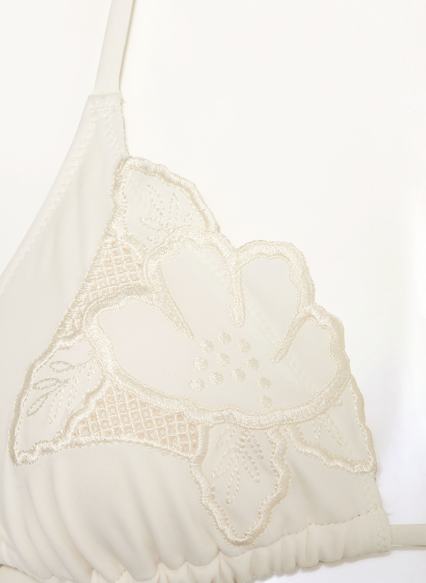 BOSS Triangel-Bikini-Top BRODERIE: ECRU
