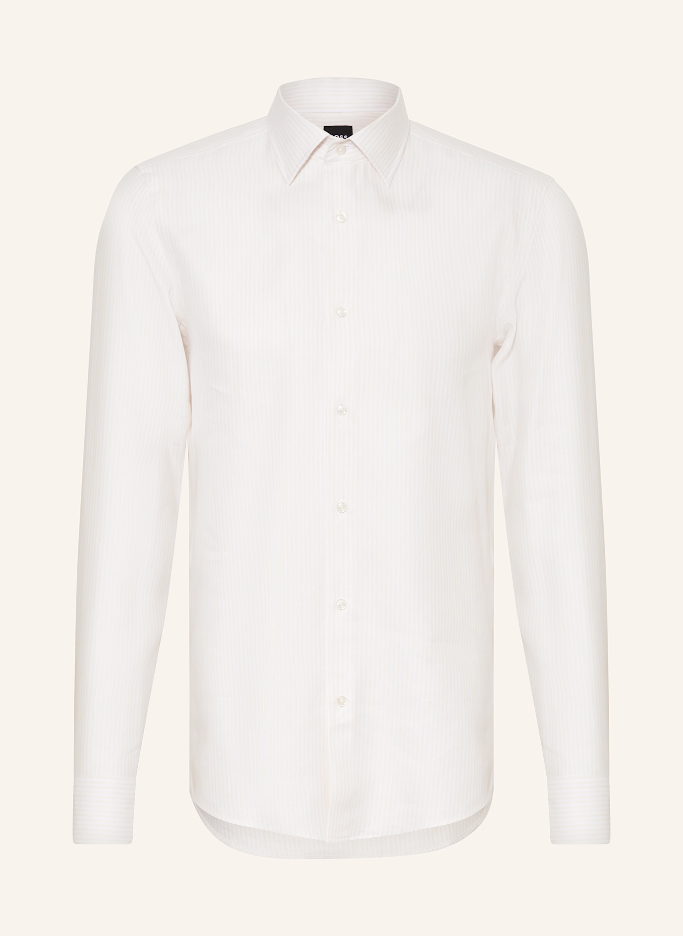 BOSS Hemd HANK Slim Fit mit Leinen: HELLORANGE/ WEISS