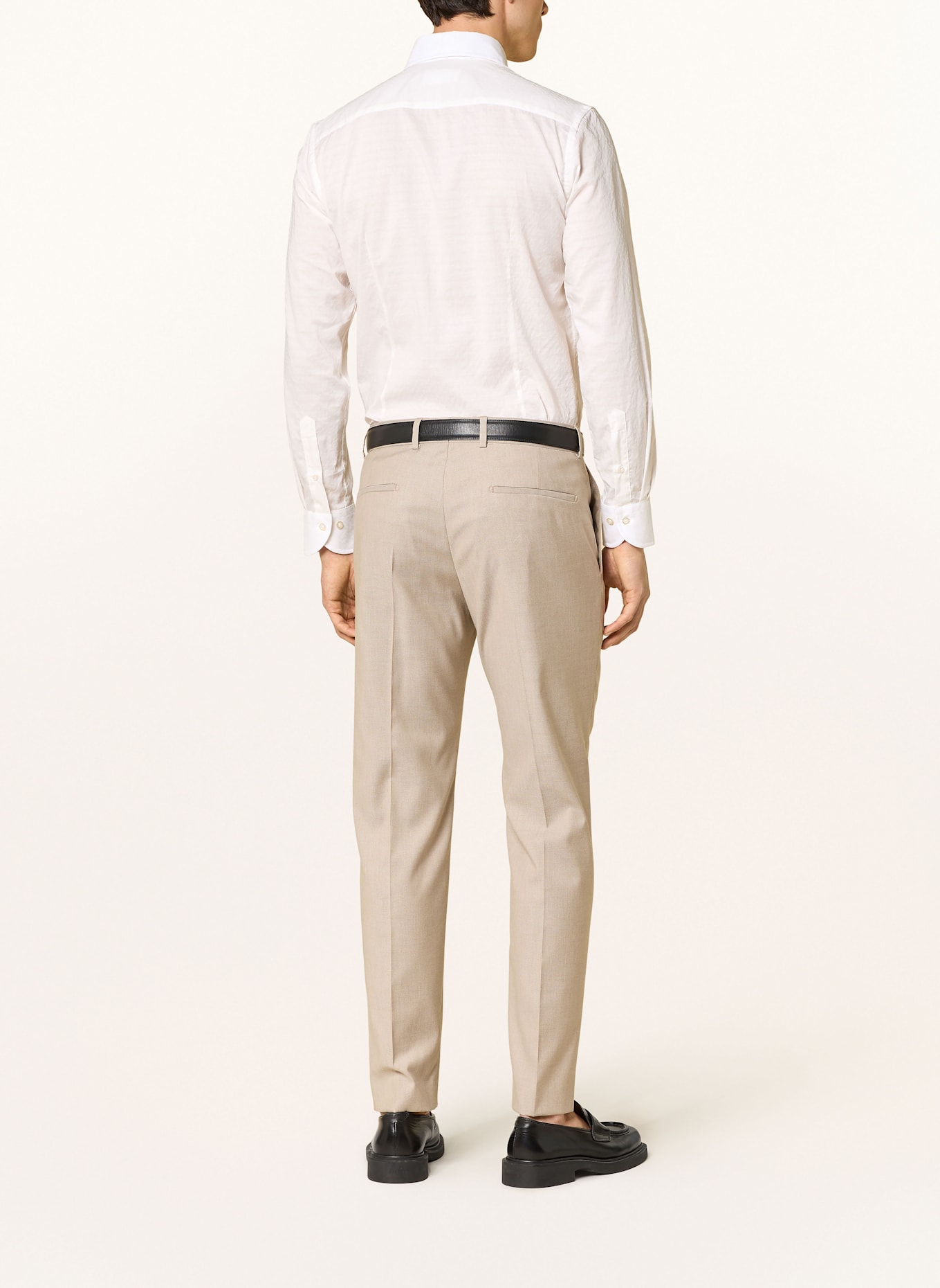 BOSS Hemd HANK Slim Fit mit Leinen: HELLORANGE/ WEISS