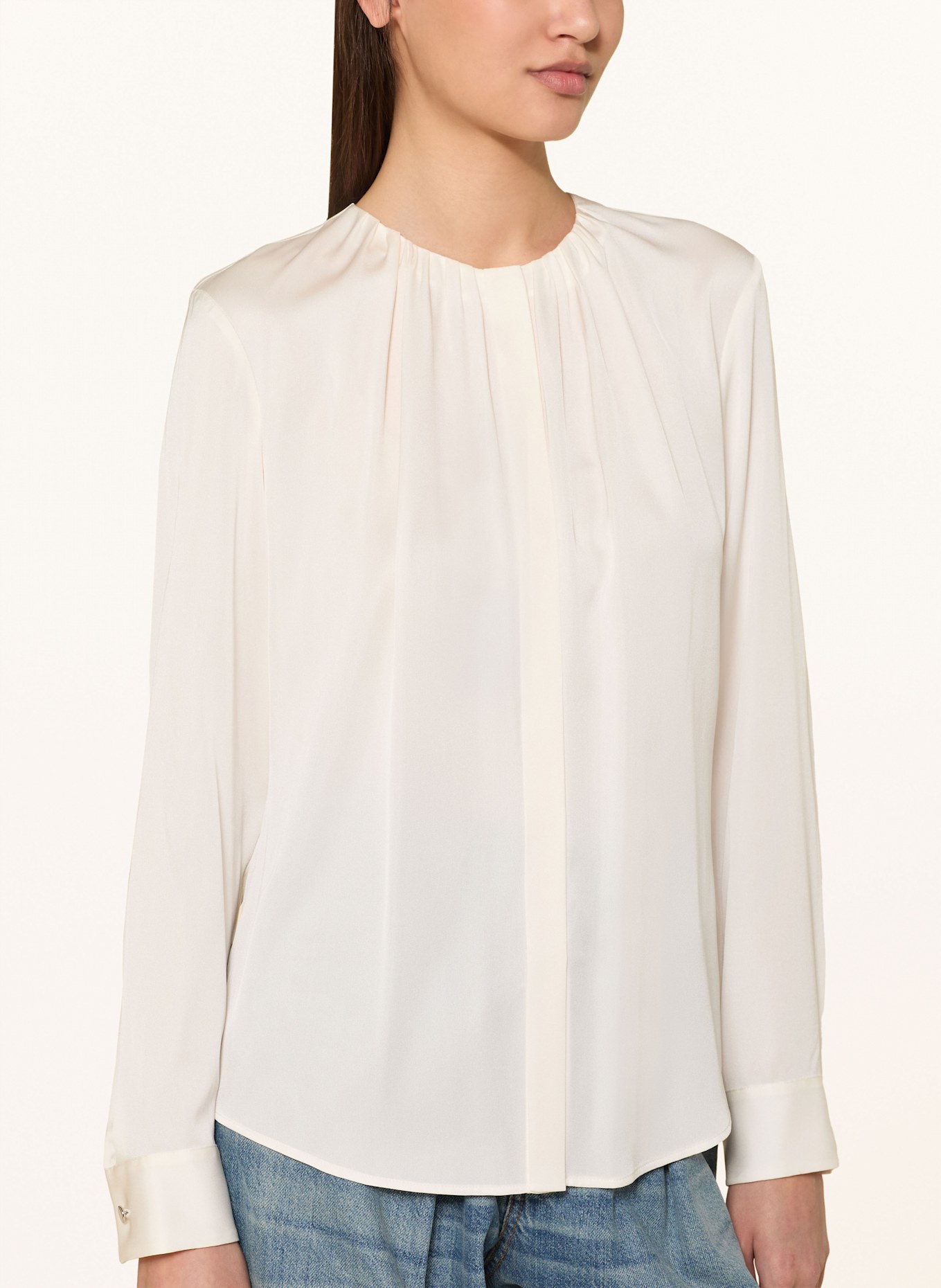 BOSS Silk blouse BANORAH: WHITE