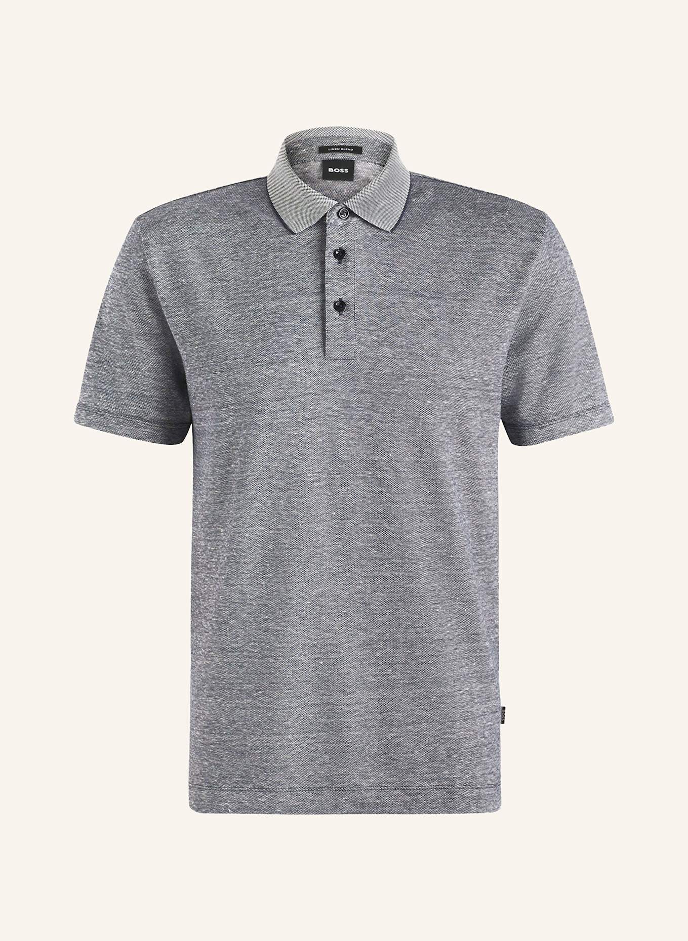 BOSS Piqué-Poloshirt PRESS mit Leinen: BLAU