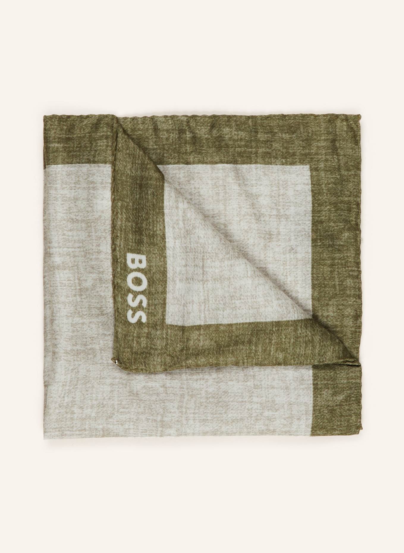 BOSS Einstecktuch POCKET: WEISS/ OLIV