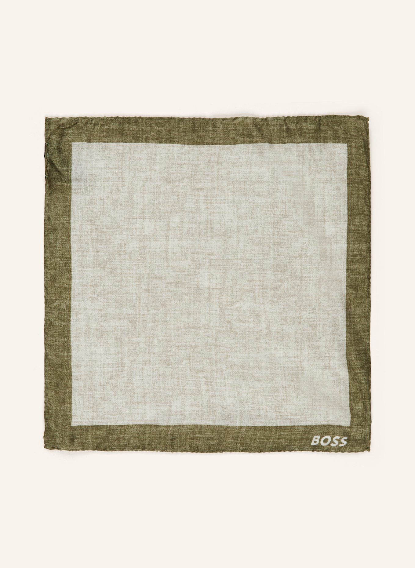 BOSS Einstecktuch POCKET: WEISS/ OLIV