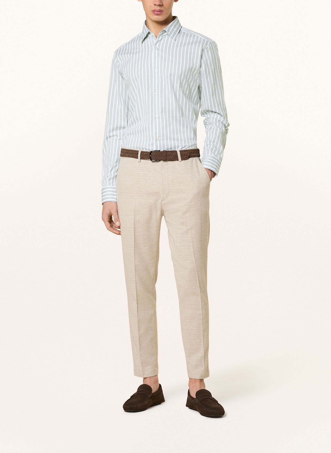 BOSS Hemd JOE Regular Fit: GRÜN / WEISS