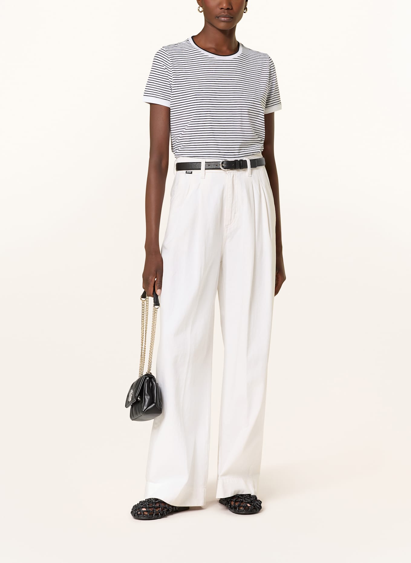 BOSS T-shirt EMASA: DARK BLUE / WHITE