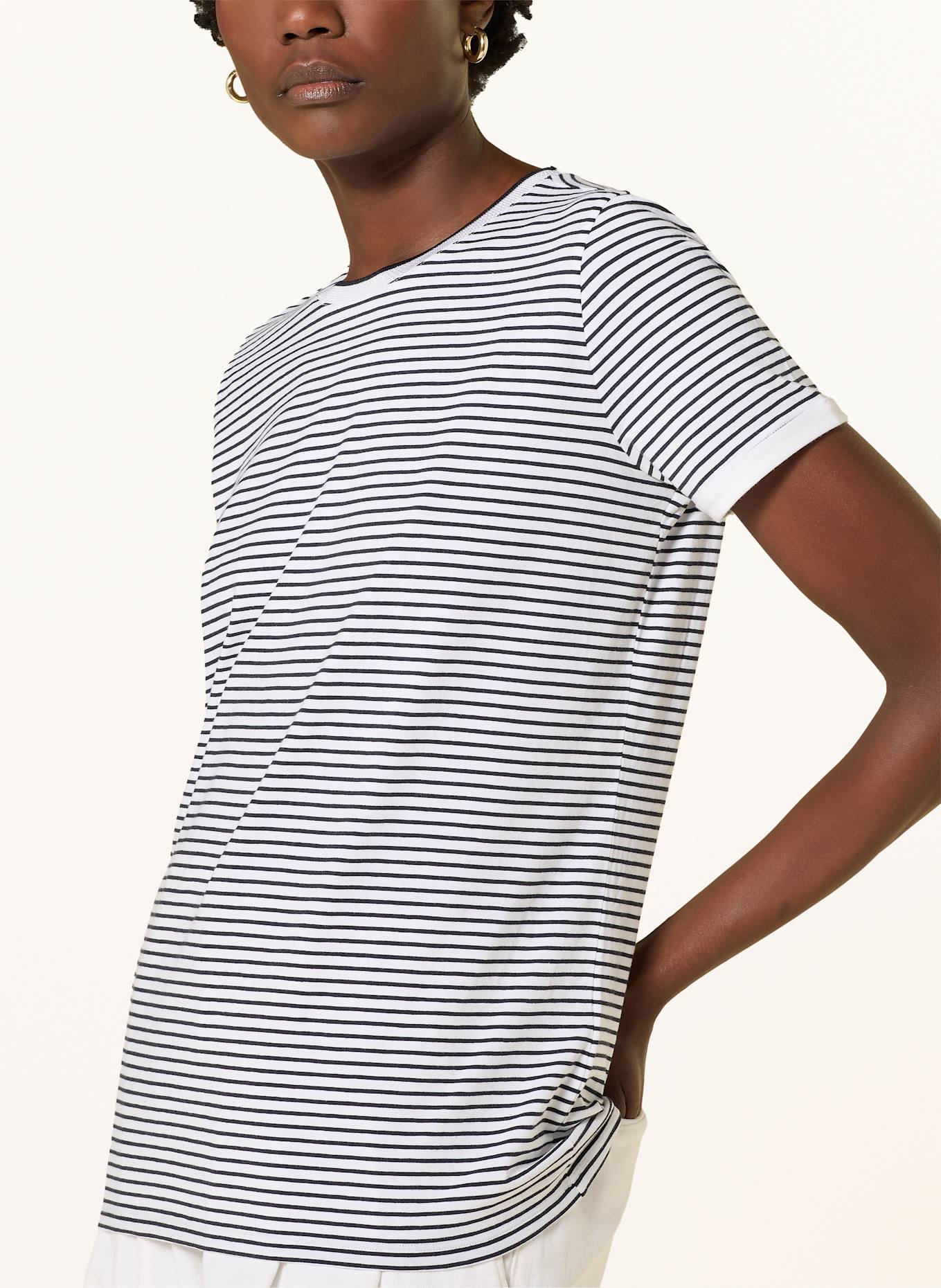 BOSS T-shirt EMASA: DARK BLUE / WHITE