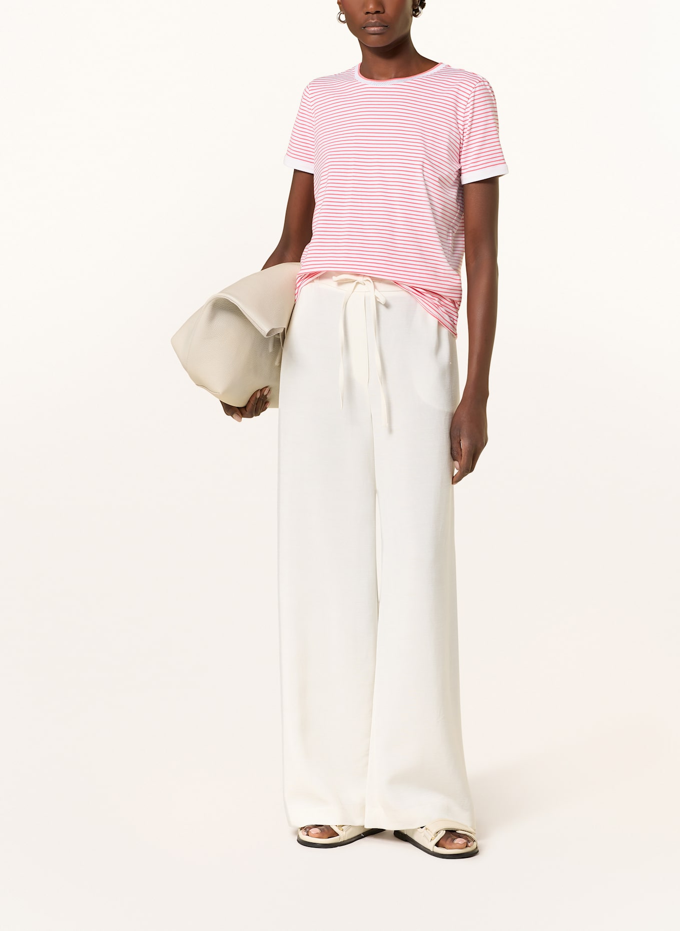 BOSS T-shirt EMASA: PINK / WHITE