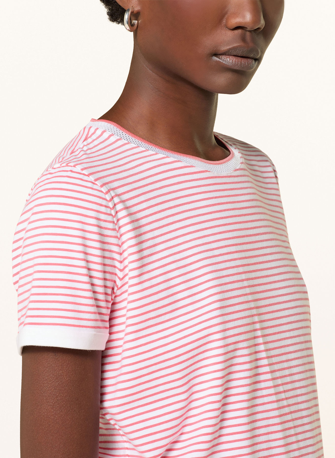 BOSS T-shirt EMASA: PINK / WHITE
