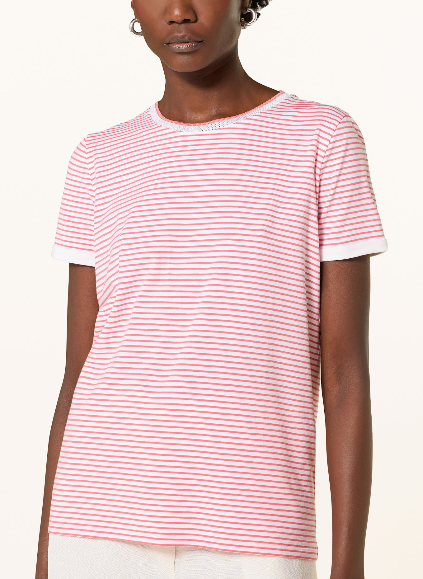BOSS T-shirt EMASA: PINK / WHITE