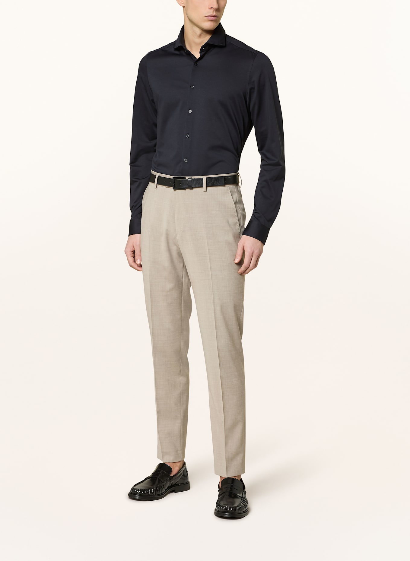 PAUL Jerseyhemd Slim Fit: SCHWARZ