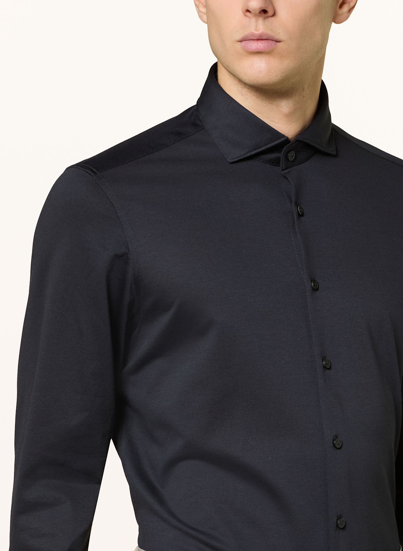 PAUL Jerseyhemd Slim Fit: SCHWARZ