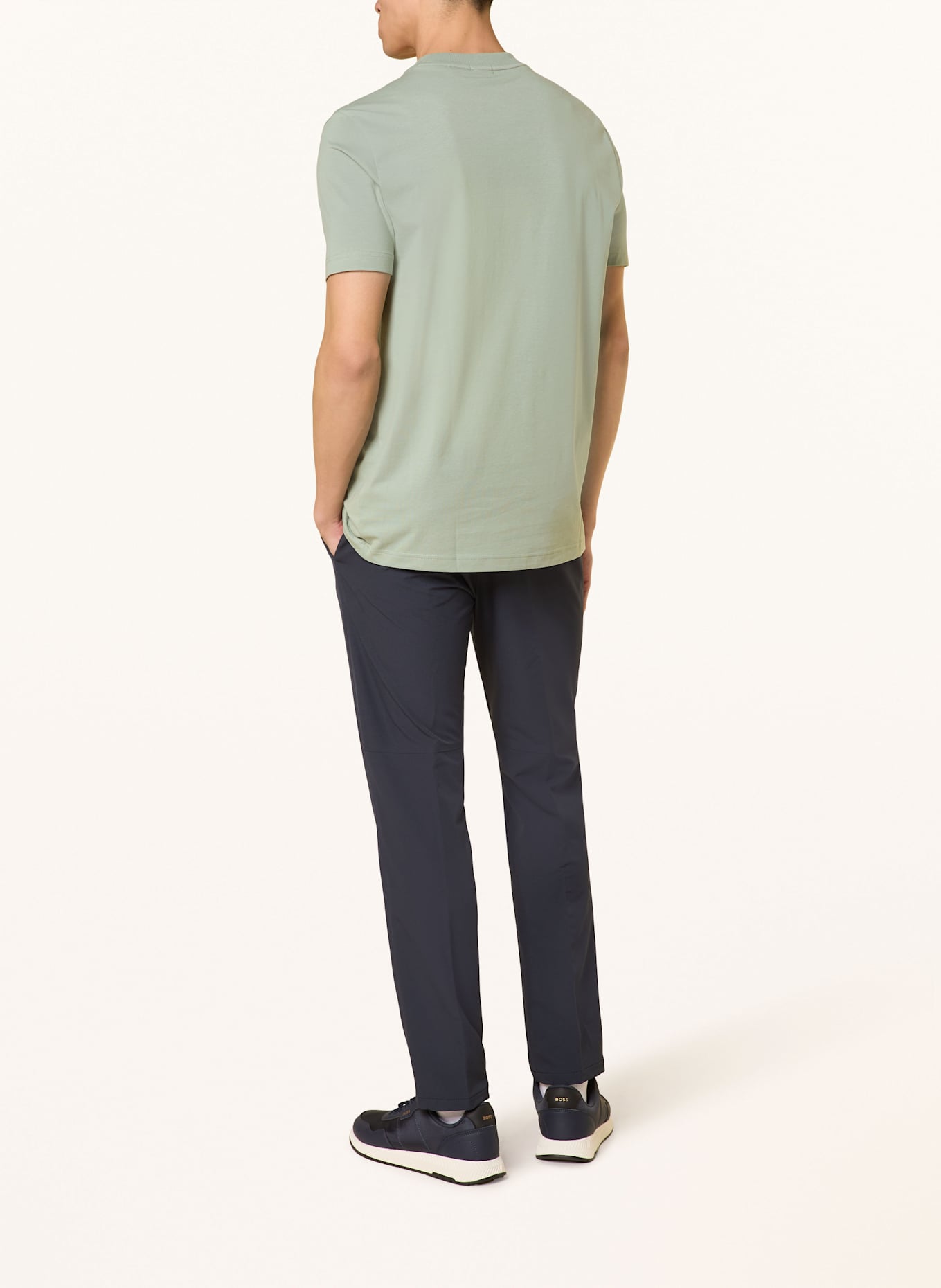 BOSS Tričko TEE: SVĚTLE ZELENÁ