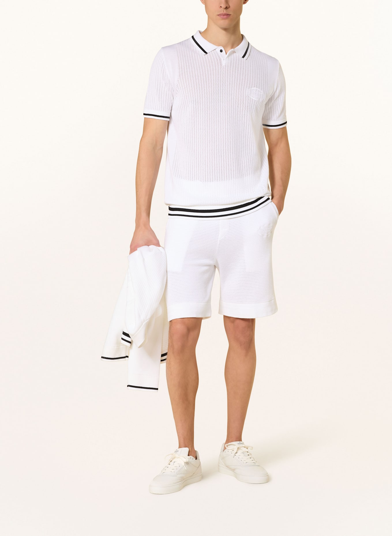 BOSS Koszulka polo z dzianiny MESH HERITAGE: BIAŁY