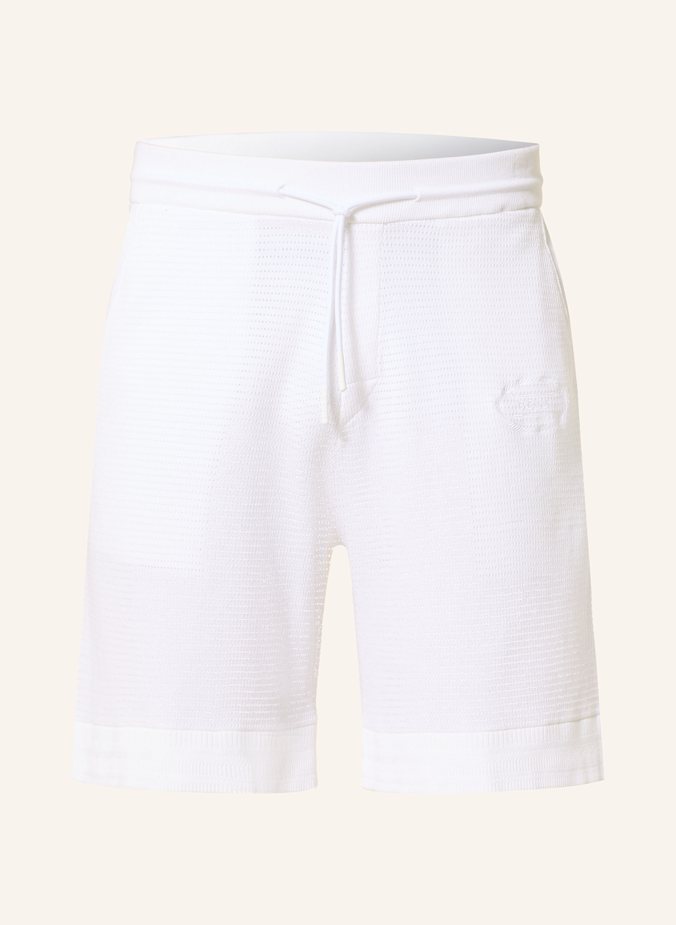 BOSS Strickshorts MESH HERITAGE: WEISS
