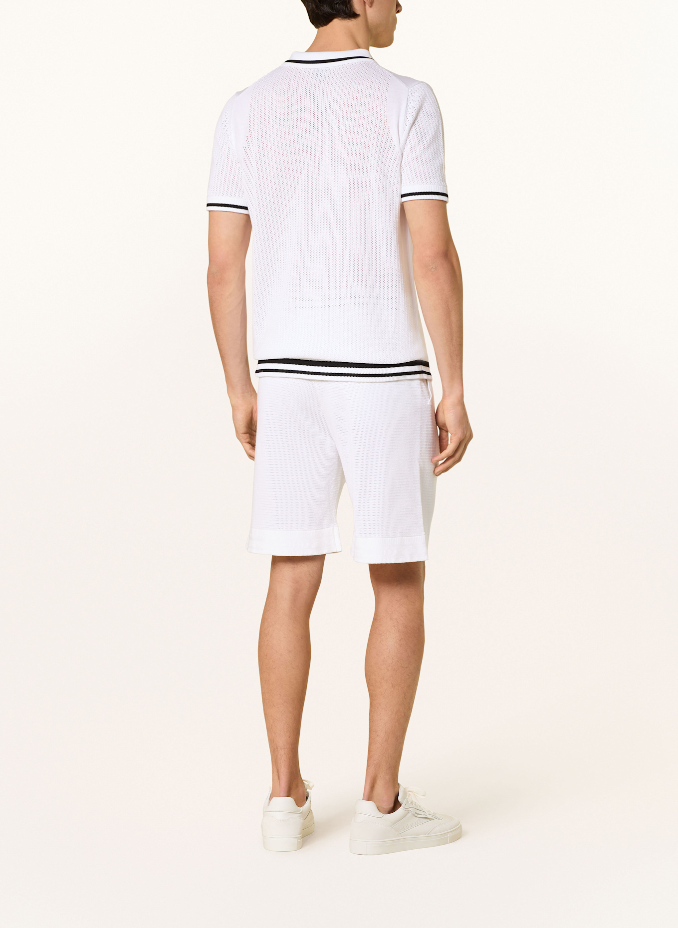 BOSS Strickshorts MESH HERITAGE: WEISS