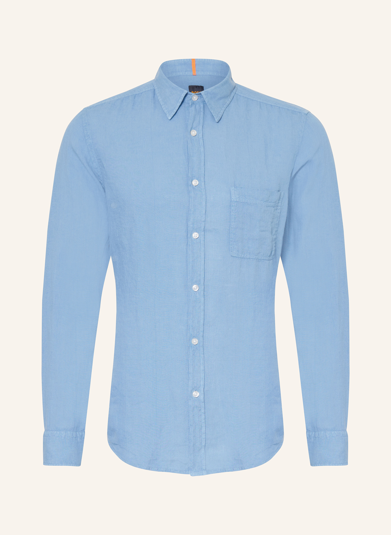 BOSS Leinenhemd RELEGANT Regular Fit: BLAU