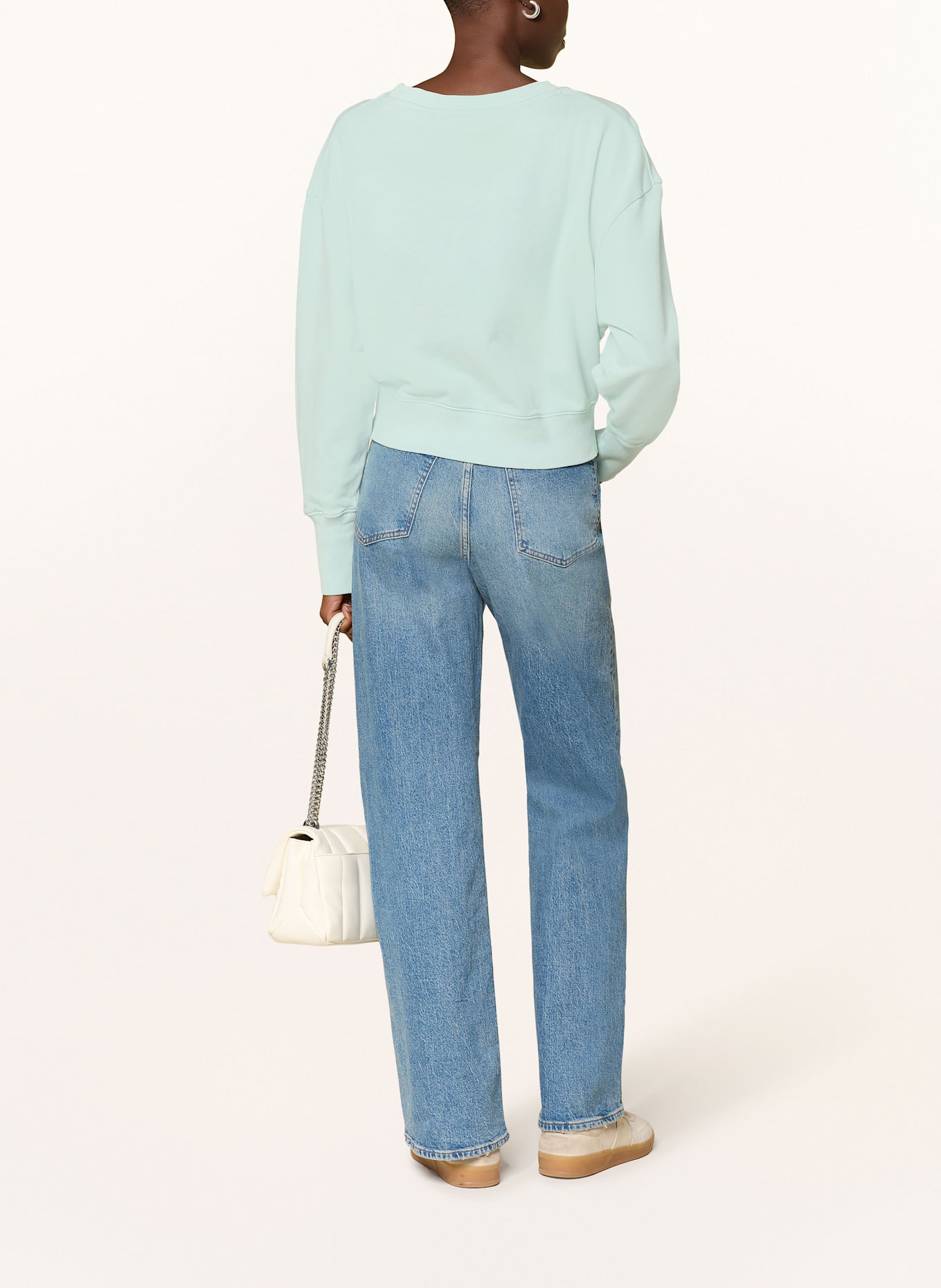 BOSS Sweatshirt ELAY mit Schmucksteinen: TÜRKIS