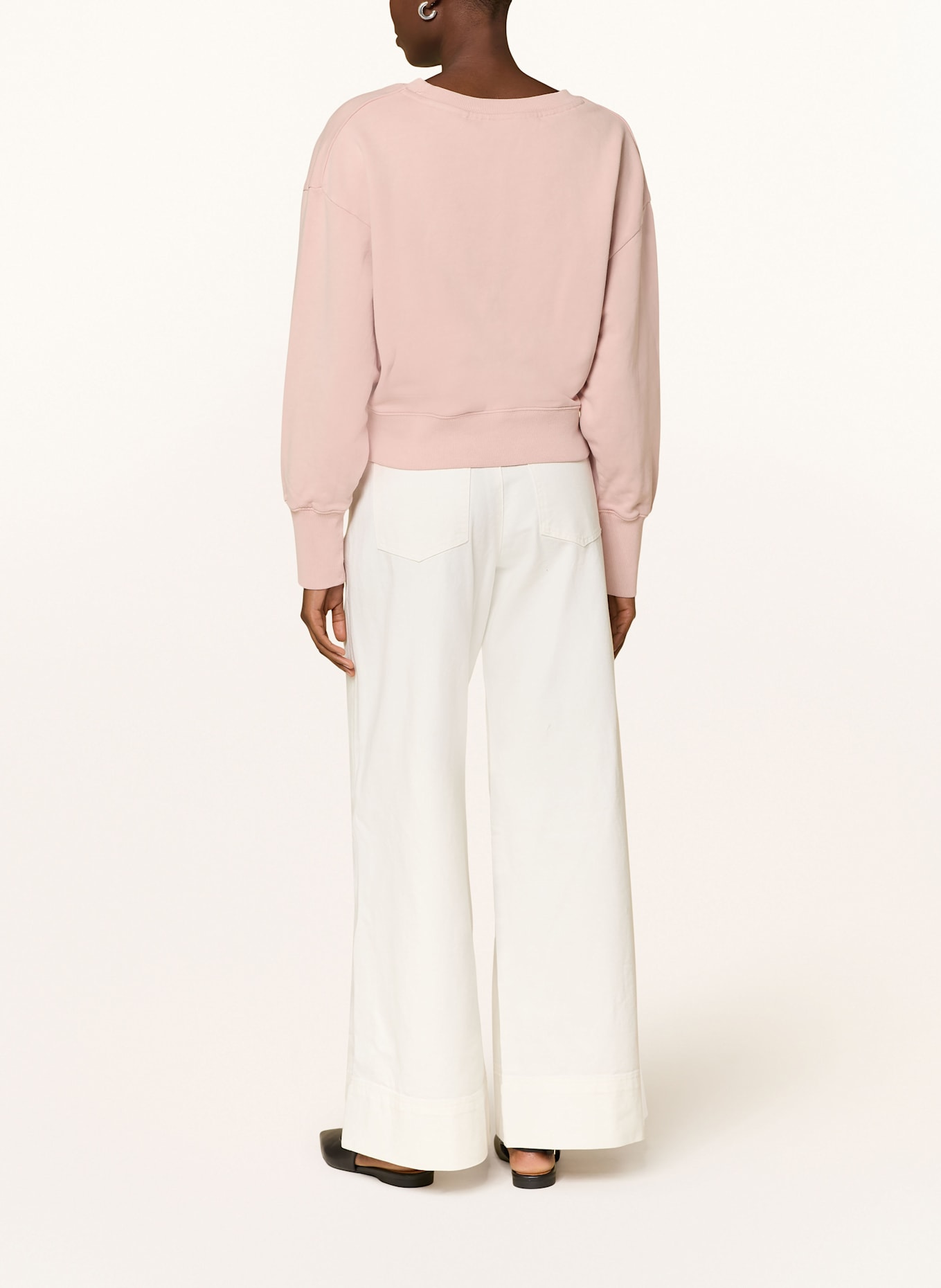 BOSS Sweatshirt ELAY mit Schmucksteinen: ROSÉ
