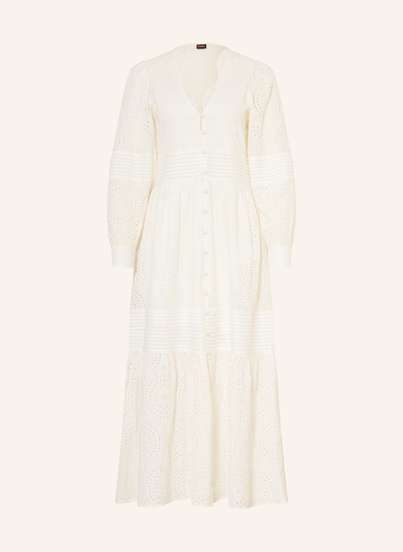 BOSS Kleid DABRODY aus Lochspitze: WEISS