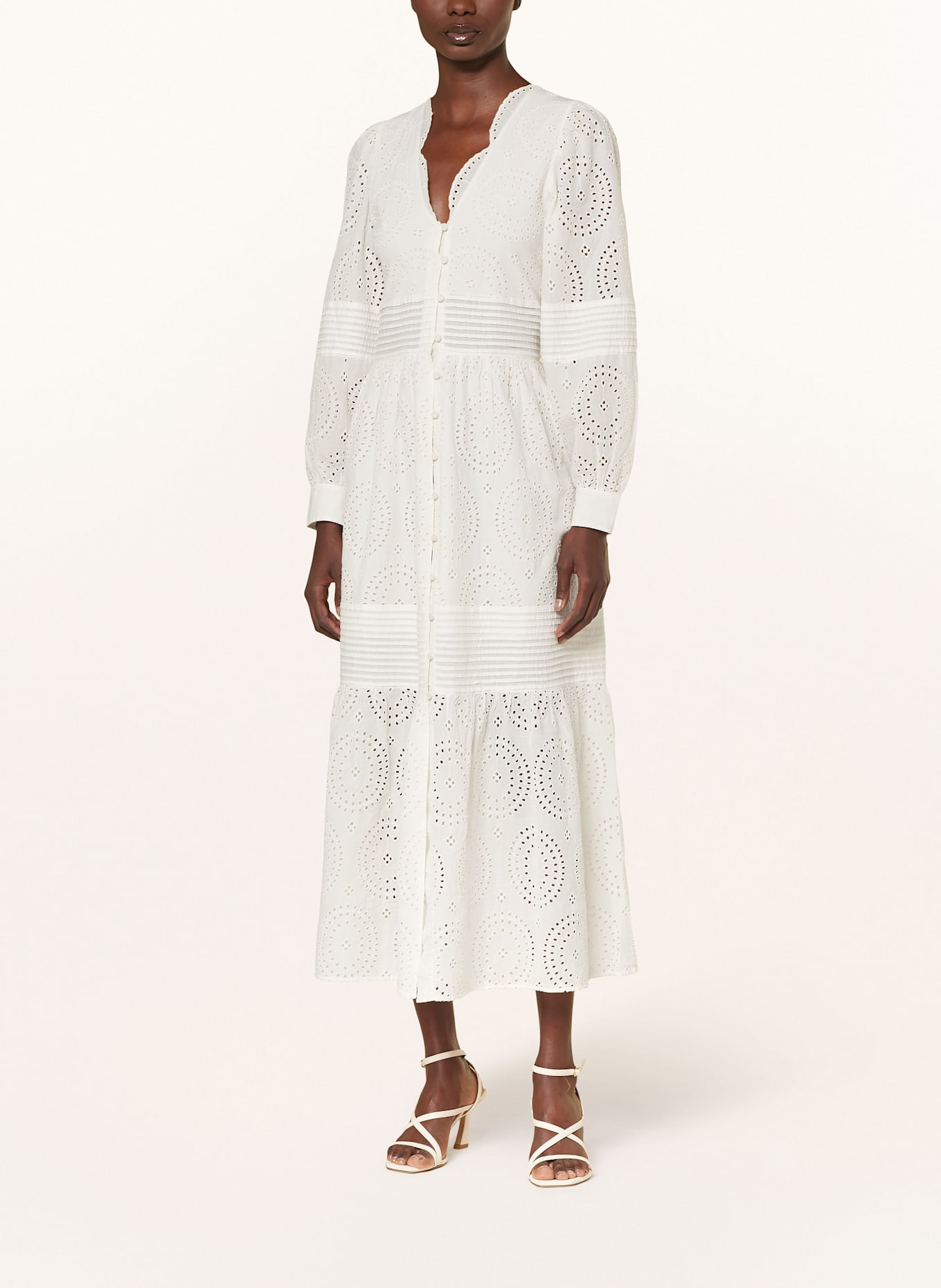 BOSS Kleid DABRODY aus Lochspitze: WEISS