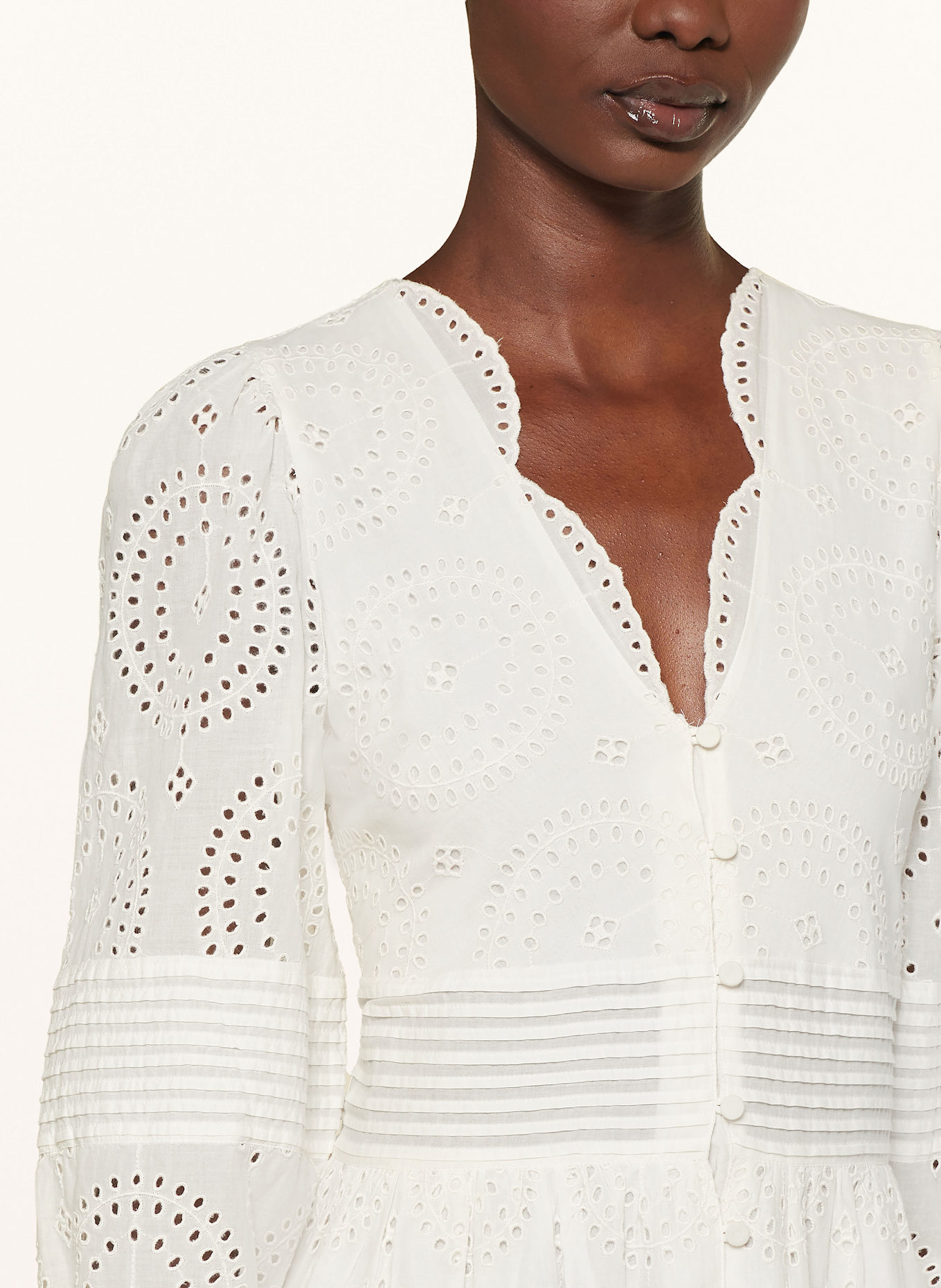 BOSS Kleid DABRODY aus Lochspitze: WEISS